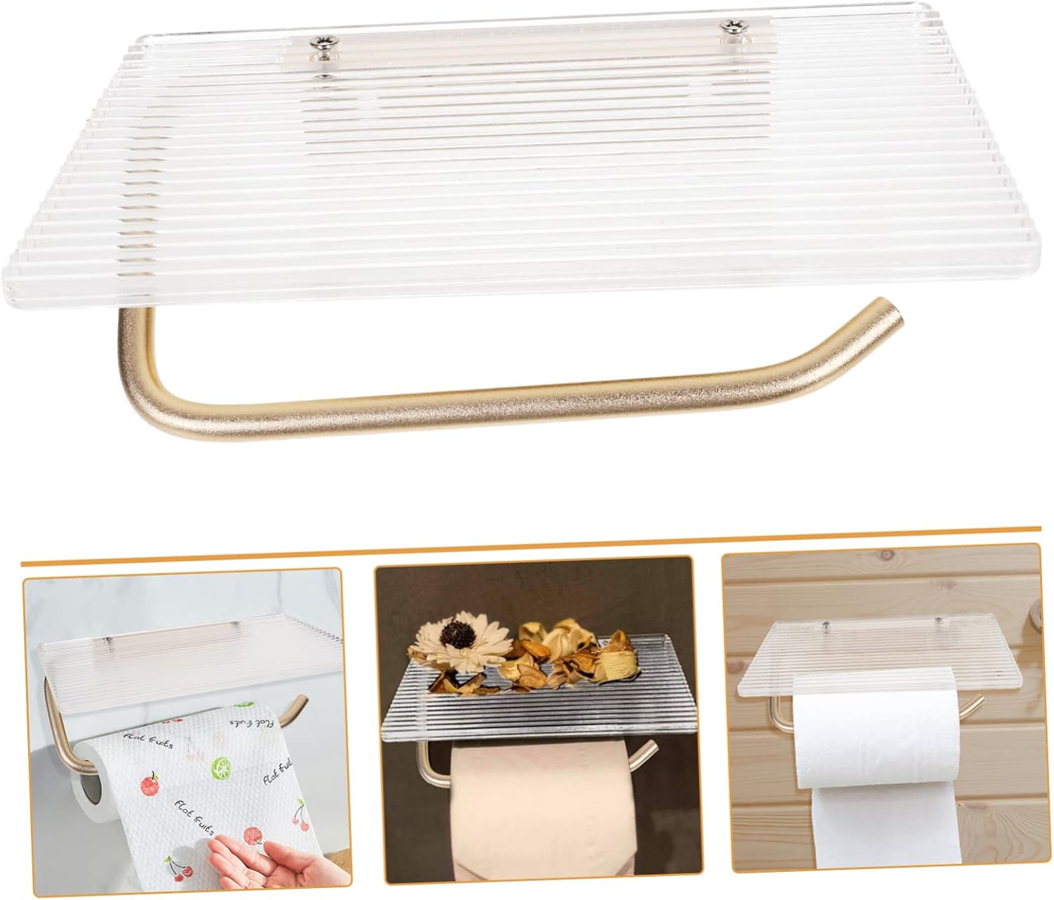 Jojofuny Wall Mounted Toilet Paper Holder with Shelf 1