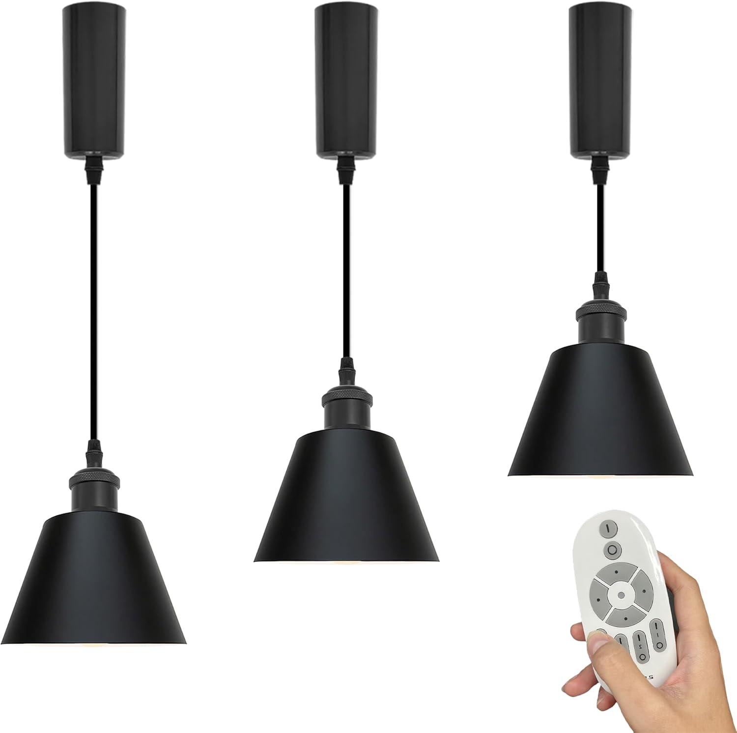 SKIVTGLAMP Remote Control Track Pendant Lamp 3 Lights Adjustable