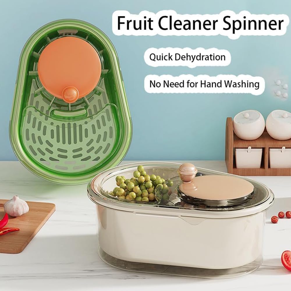 Fruit Cleaner Spinner with Brush and Lid