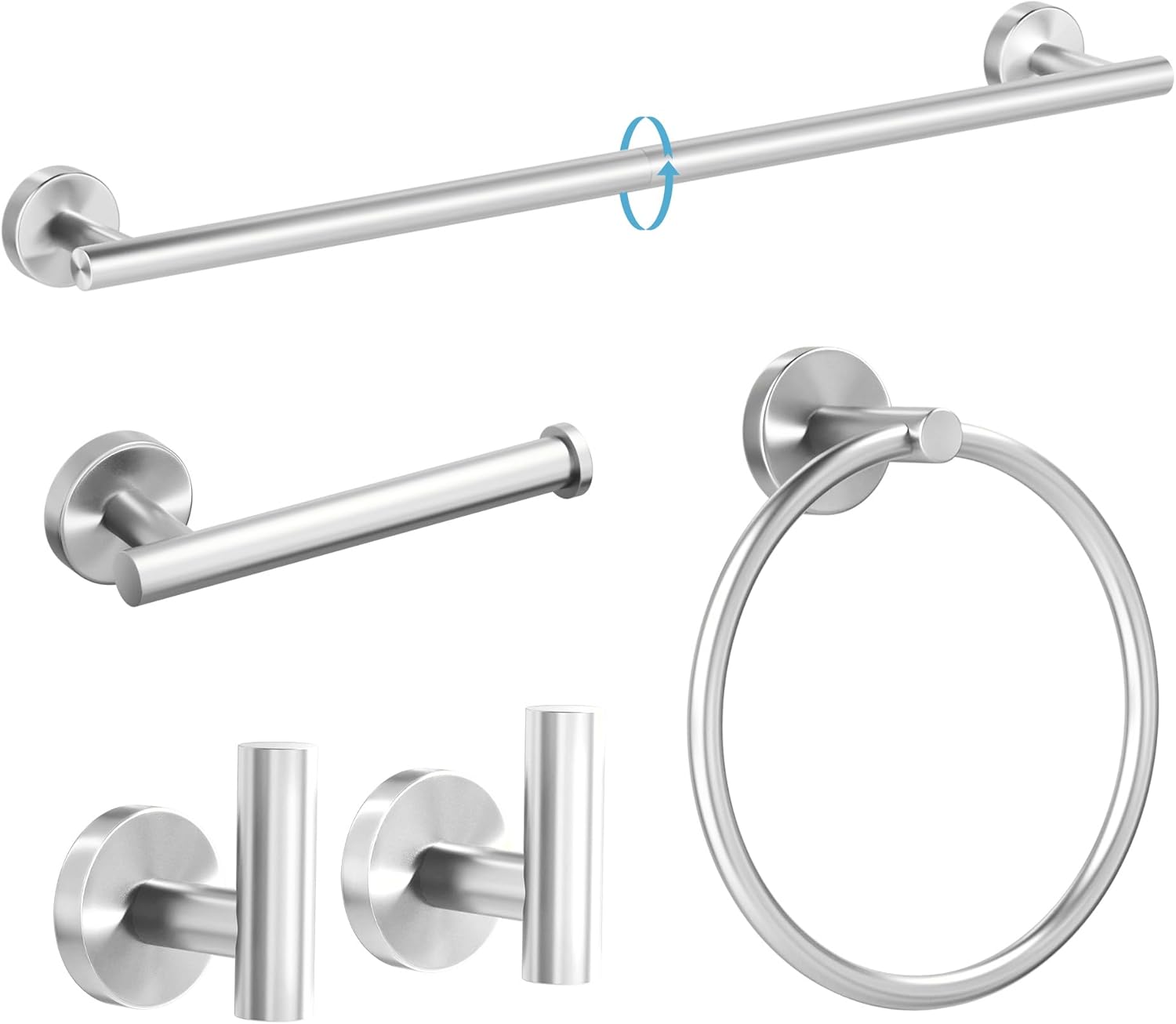 SCILIVE 5-Piece Brushed Nickel Bathroom Hardware Set