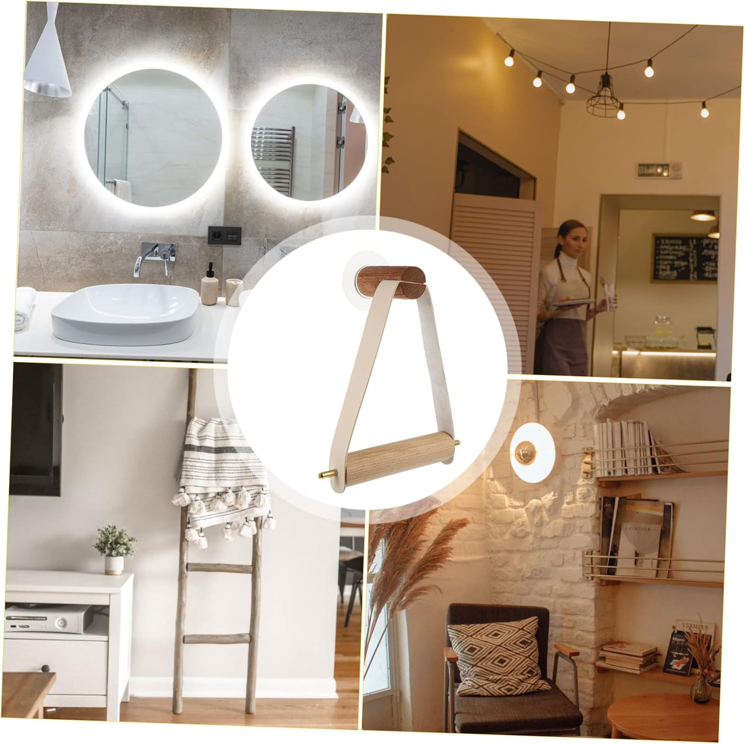 HOUDERCO Wall Mounted Toilet Paper Holder and Towel Rack