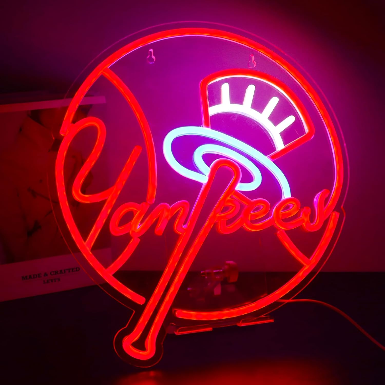 AHlove Yankees Neon Signs Wall Decor 13x145inches