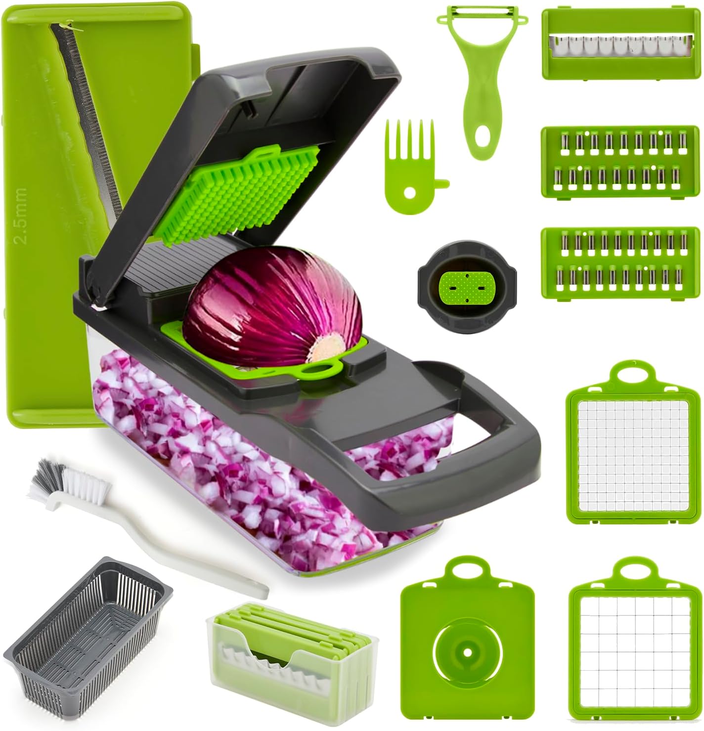 Hasal 16 in 1 Veggie Chopper with Container and Extra Peeler