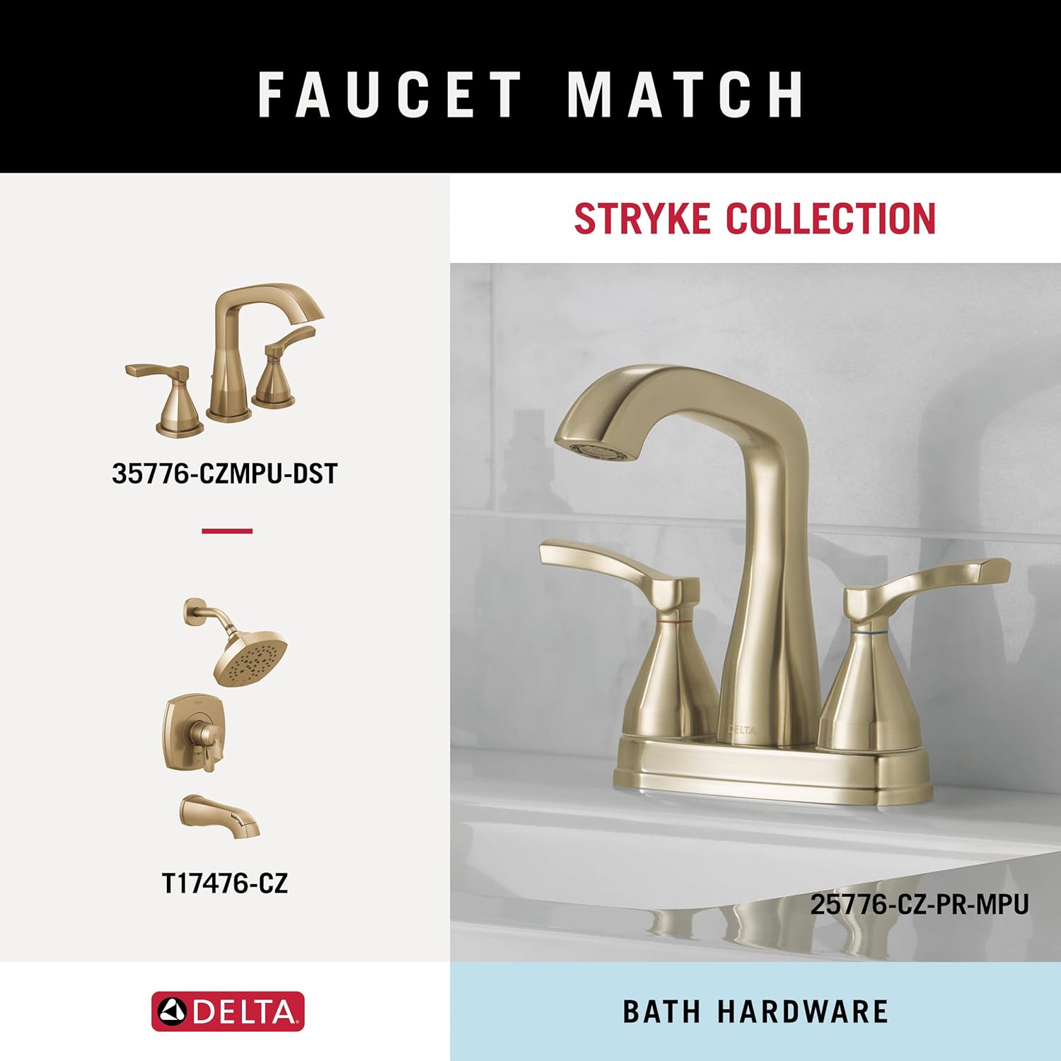 DELTA Stryke 8 in Towel Bar in Champagne Bronze