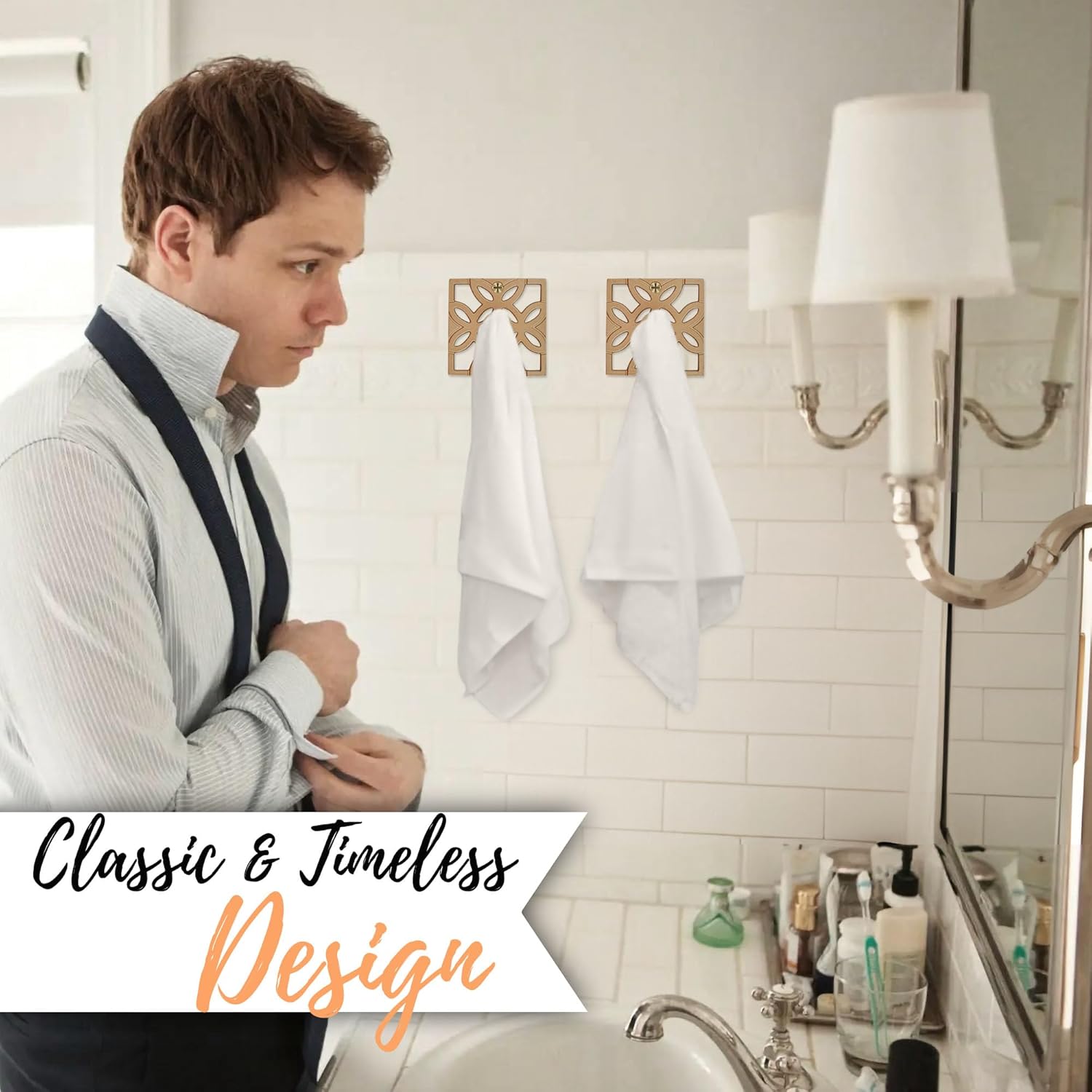 Autumn Alley 2 Pack Gold Hooks for Bathroom