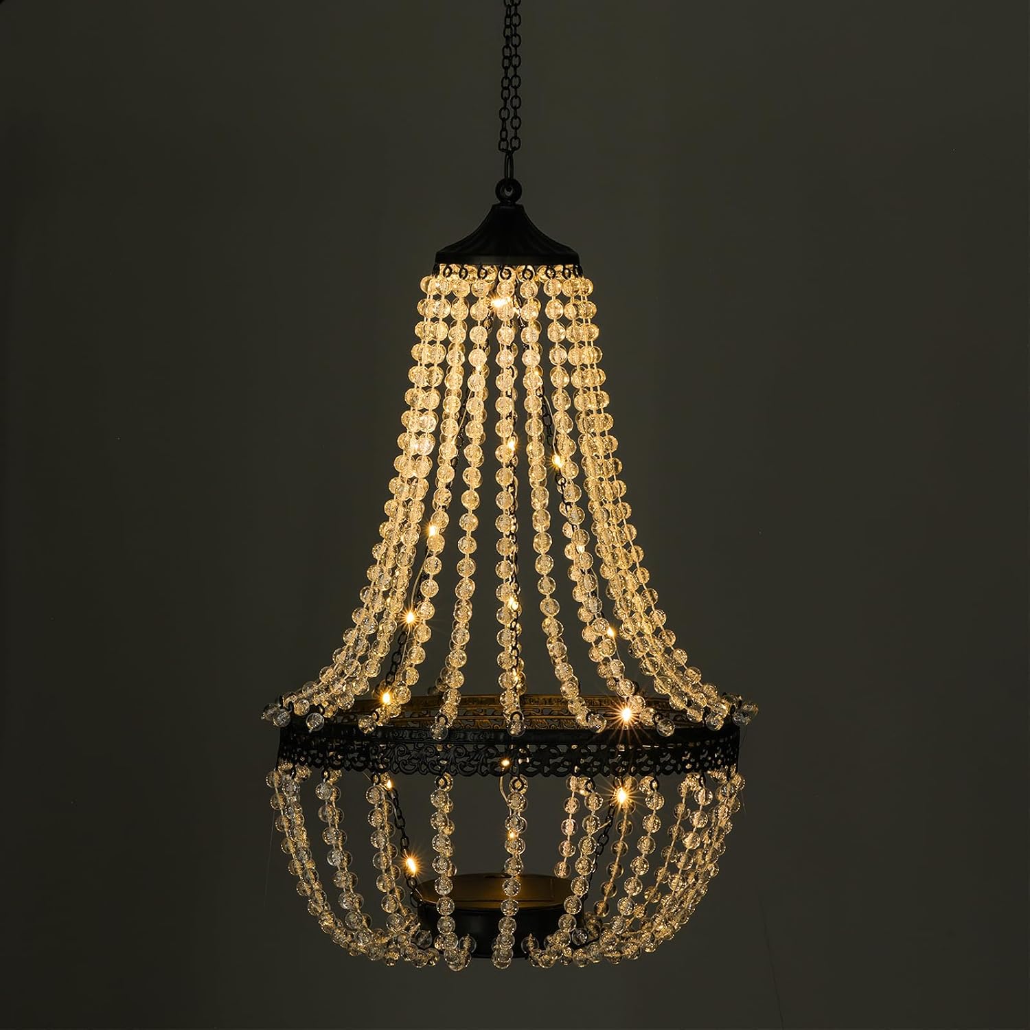 LEWISWAYNE Solar Chandelier with 30 Warm White Lights