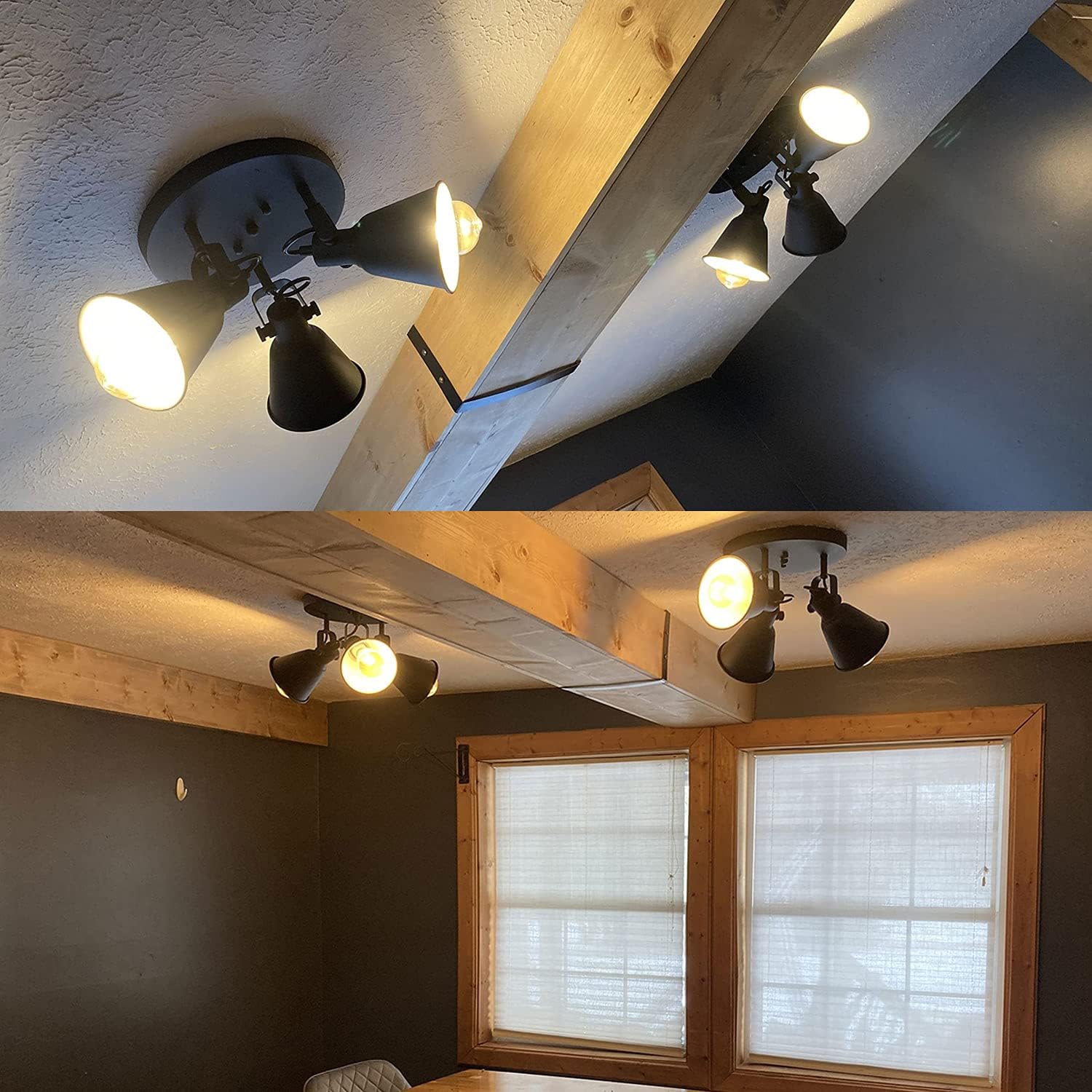 DIRYZON EUL 3-Light Ceiling Spot Light - Matte Black Industrial Style