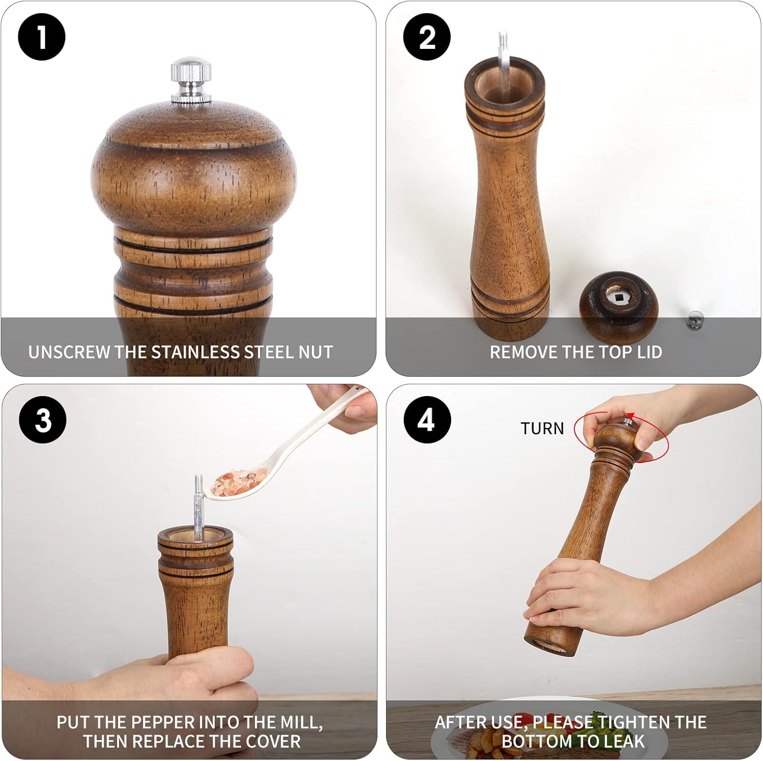 XWXO 10 Inch Pepper Mill with Adjustable Ceramic Rotor 1