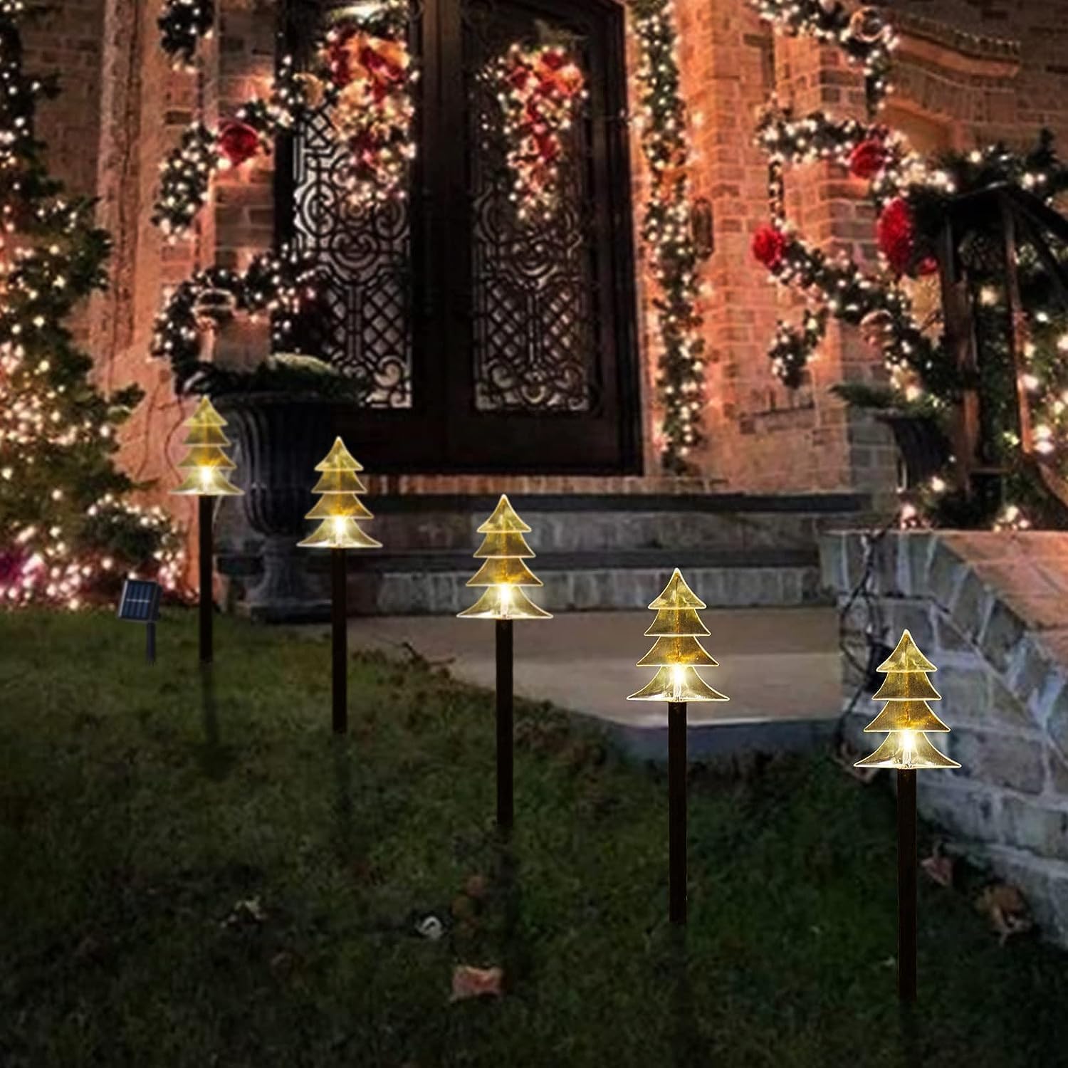 ILLUMINEW Solar Pathway Christmas Lights Set of 5