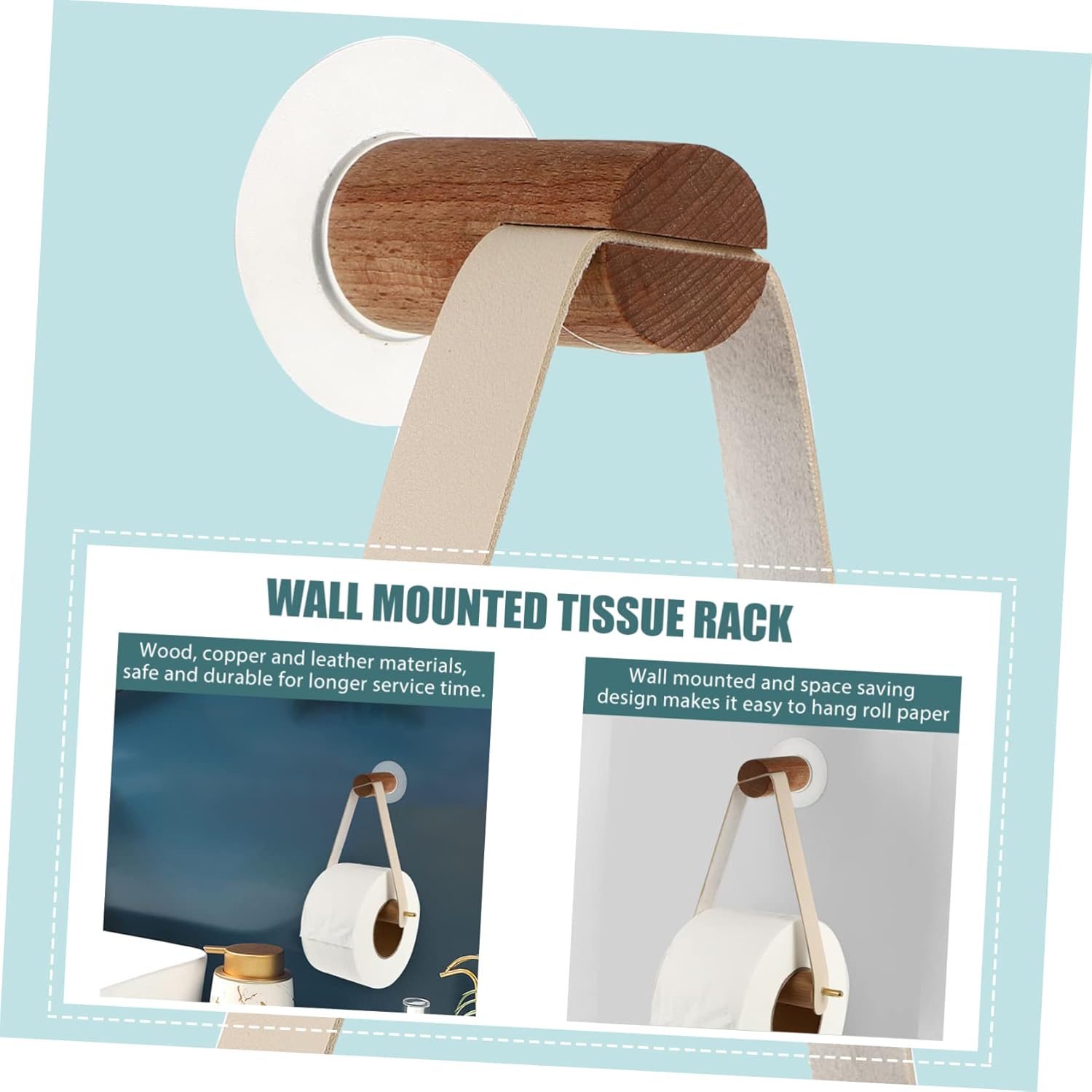 HOMSFOU Wall Mounted Toilet Paper Holder with Towel Rack