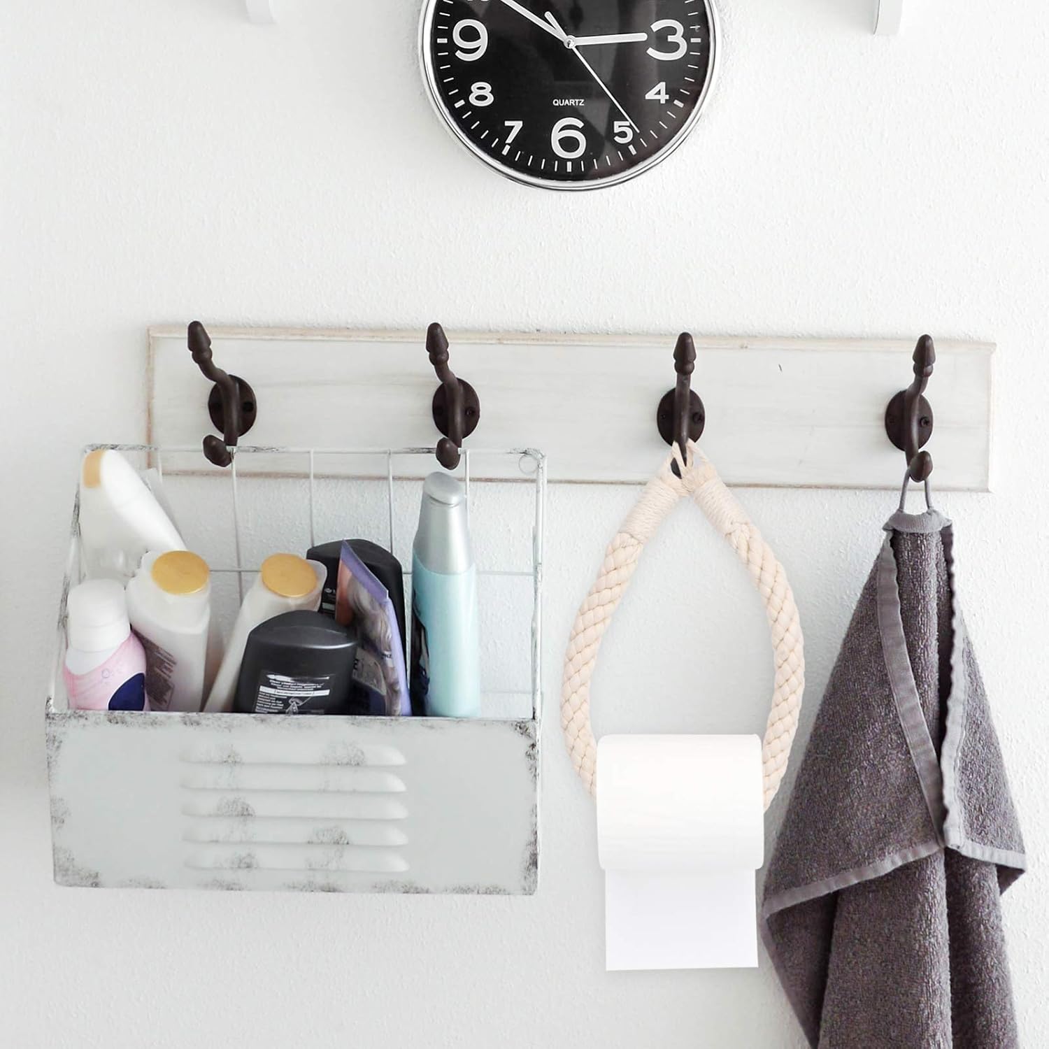 FOYTOKI Hanging Toilet Paper Holder with Rope Wall Mount