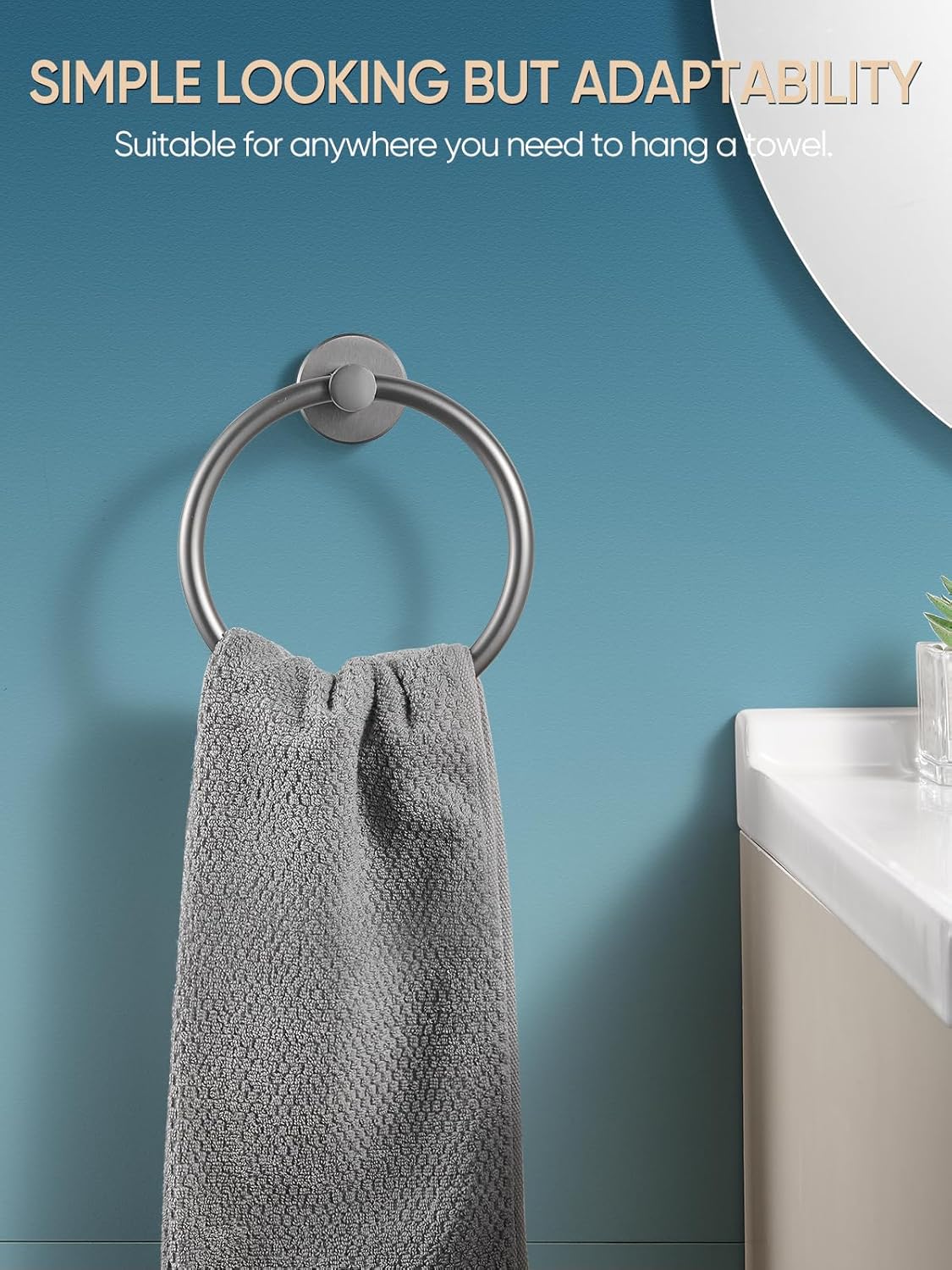 Cobbe Towel Ring - Bathroom Wall Mounted Holder