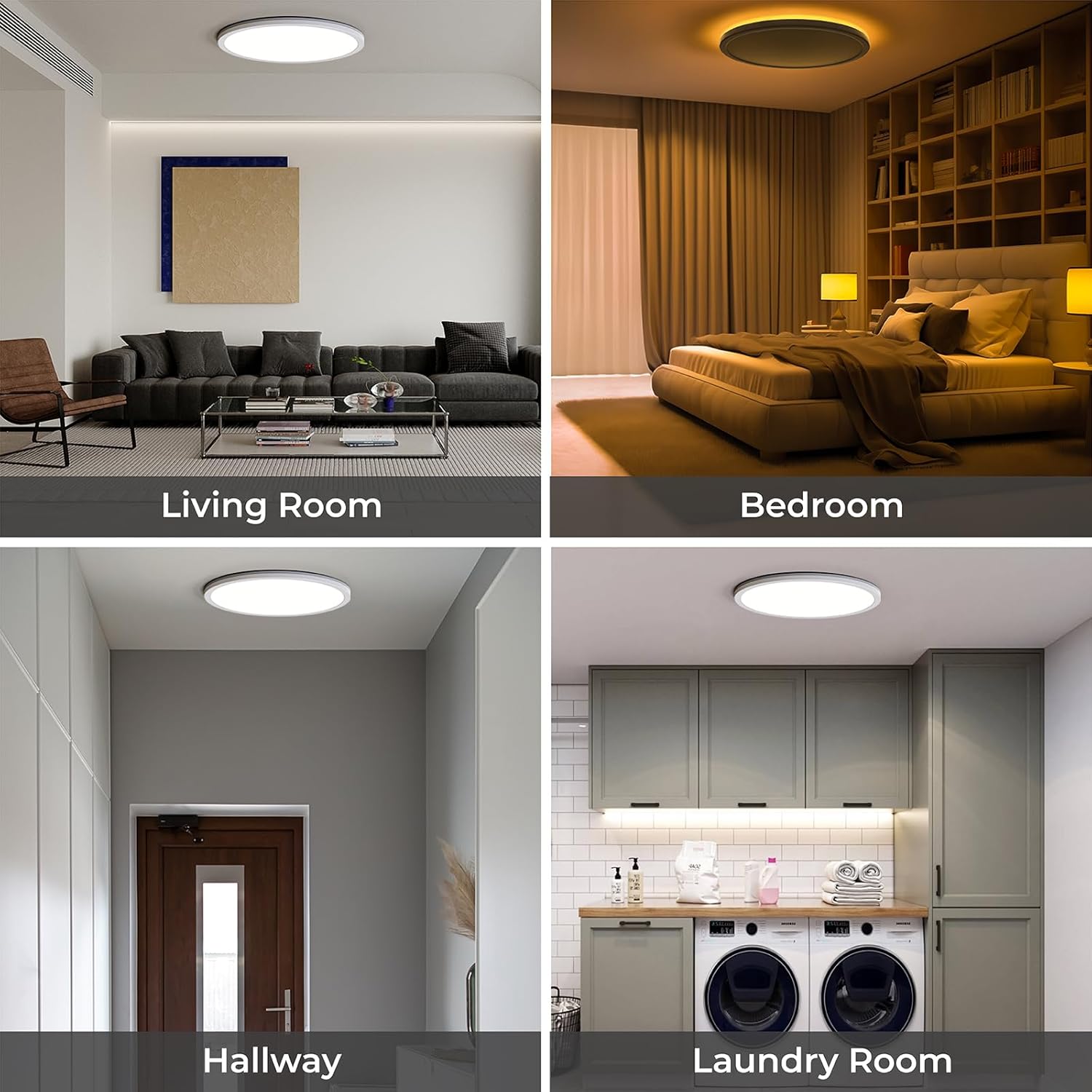 Matane 12in LED Flush Mount Light with Remote Control