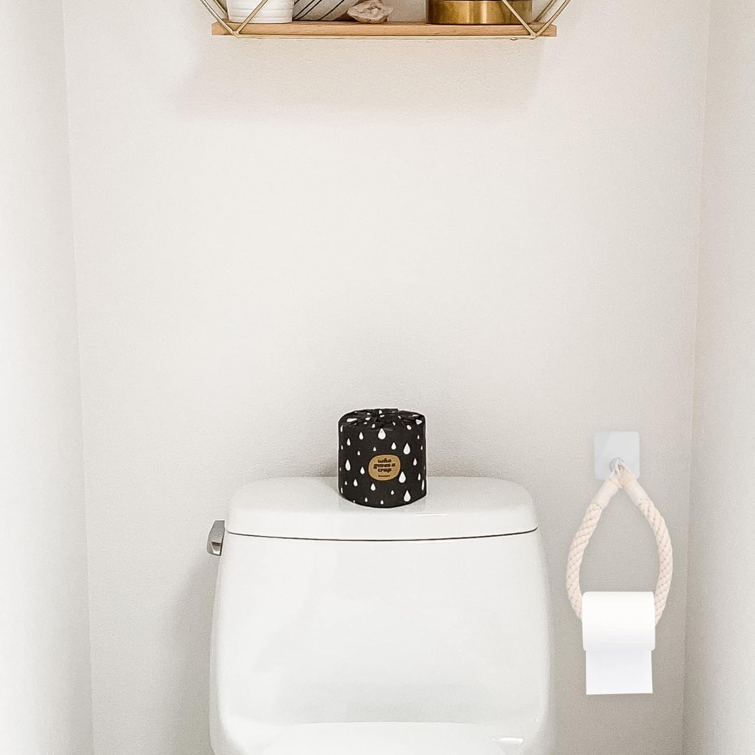 FOYTOKI Hanging Toilet Paper Holder with Rope Wall Mount