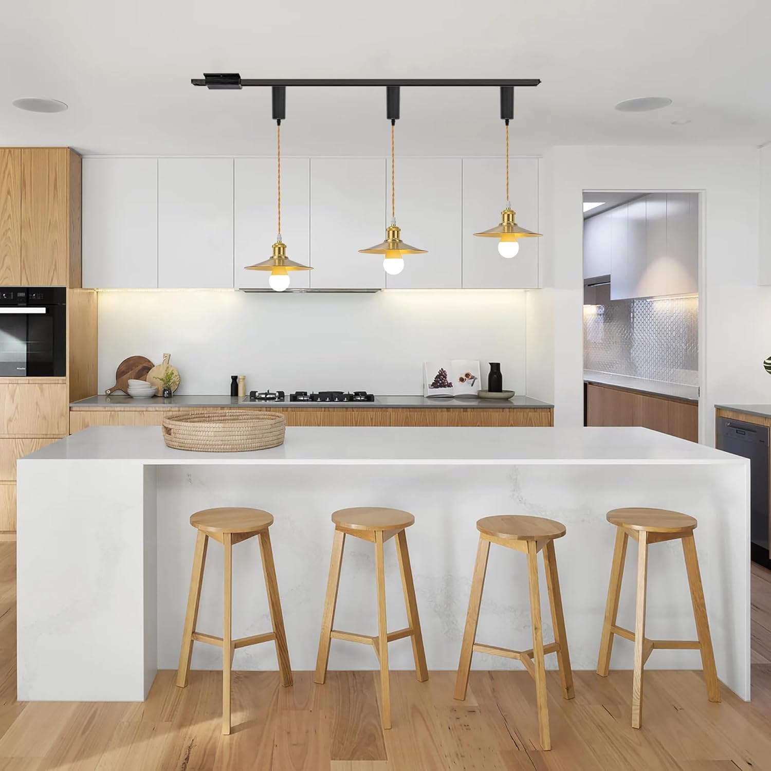 SKIVTGLAMP Remote Control LED Pendant Track Light with Adjustable Height