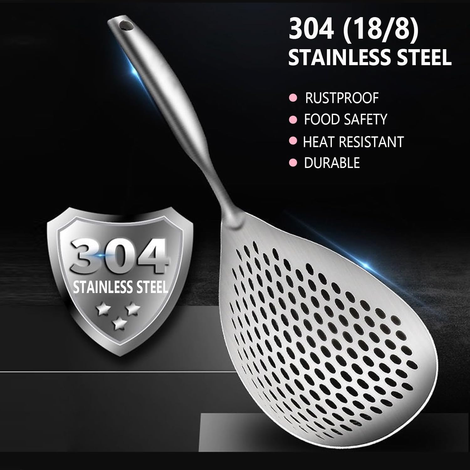 KAYCROWN Skimmer Slotted Spoon 2 Pack Stainless Steel