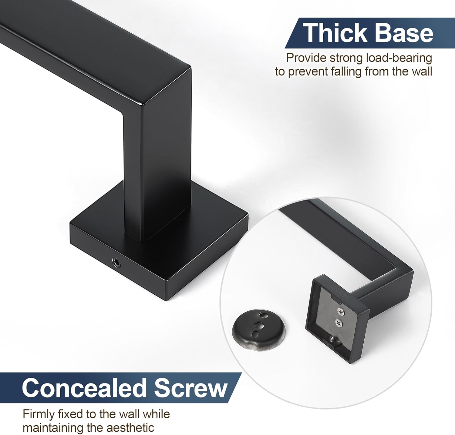 SEIDO Matte Black Towel Bar 36 Inch Heavy Duty