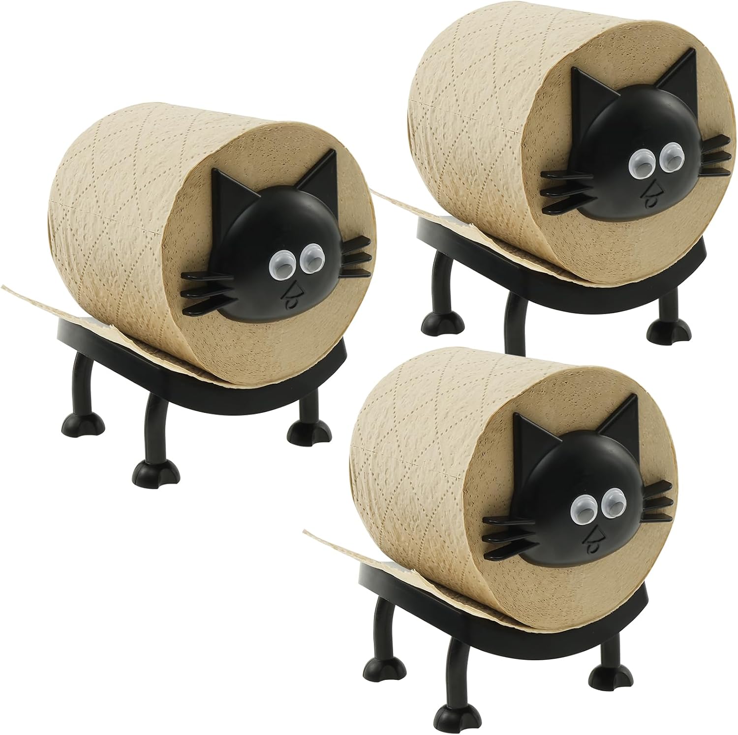 3 Pcs Cat Toilet Paper Holder Unique Design Easy to Assemble