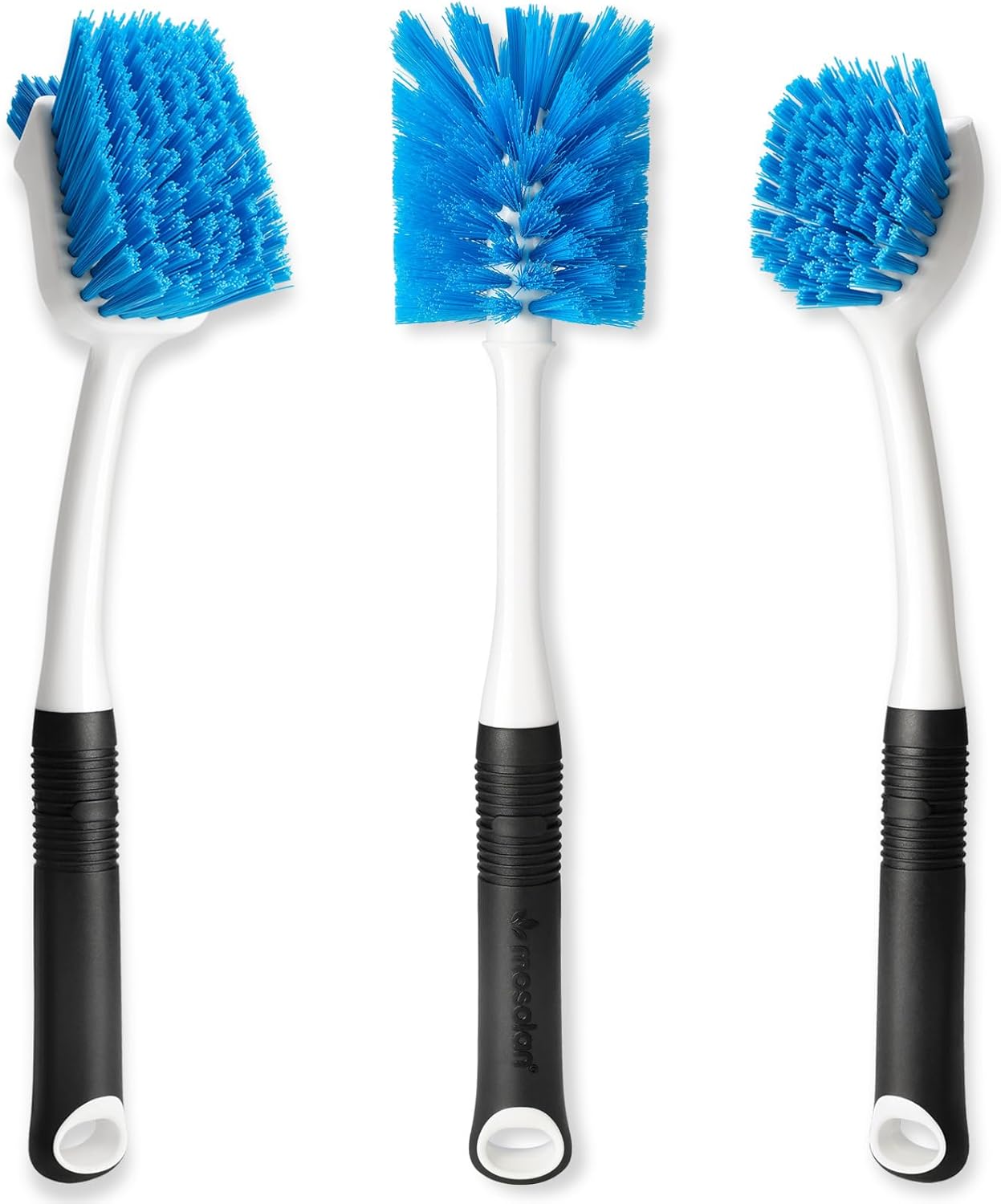 MOSOLAN 3-Piece Dish Brush Set with Scrubber and Water Bottle Brush