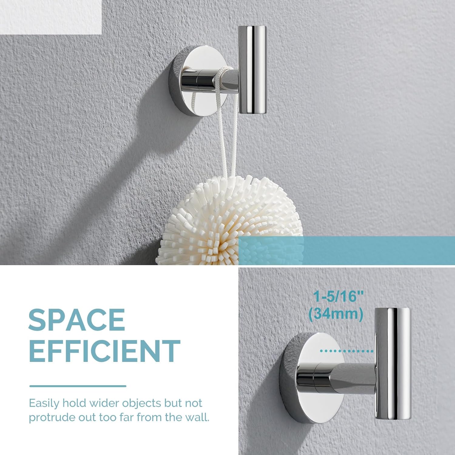 Angle Simple Bathroom Towel Hook Chrome
