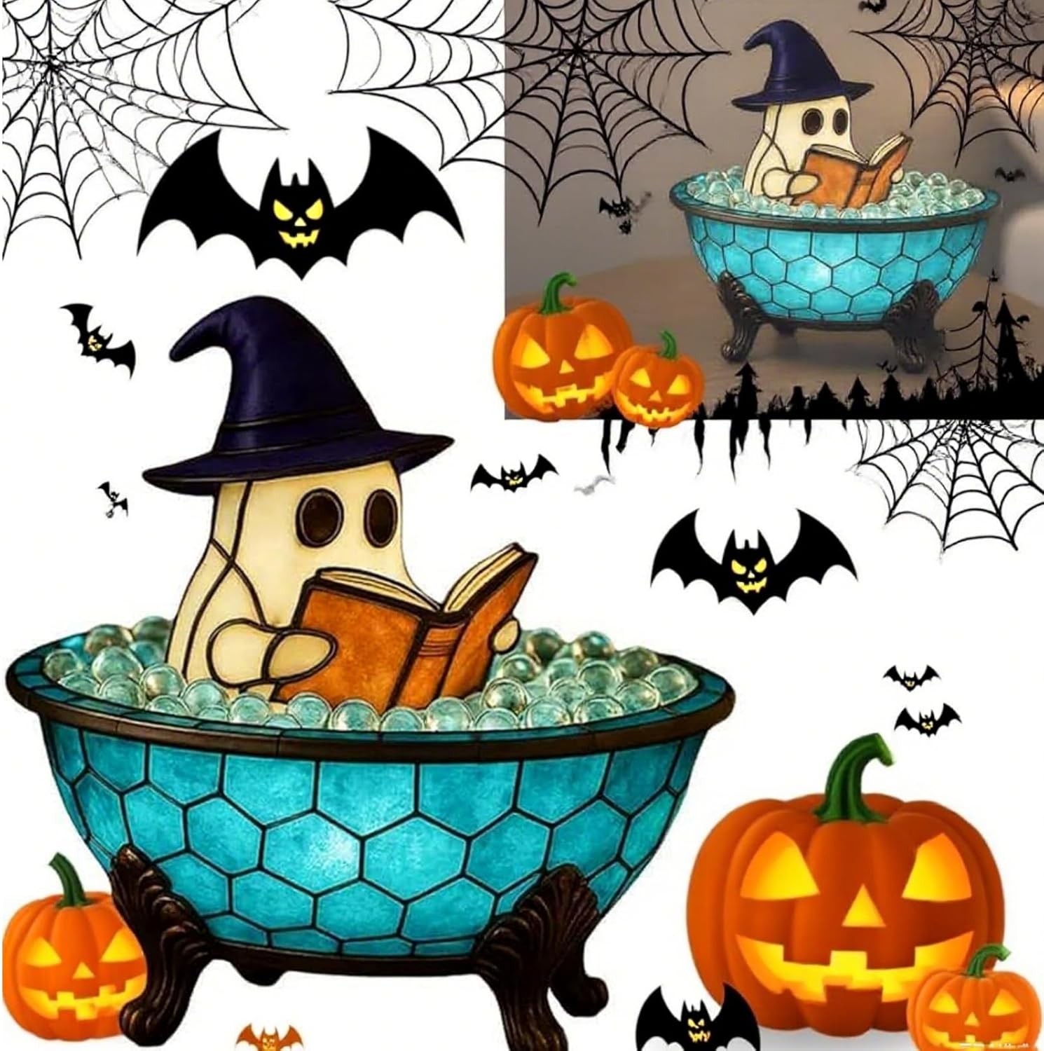 Ghost Bubble Bath Lamp Halloween Night Light