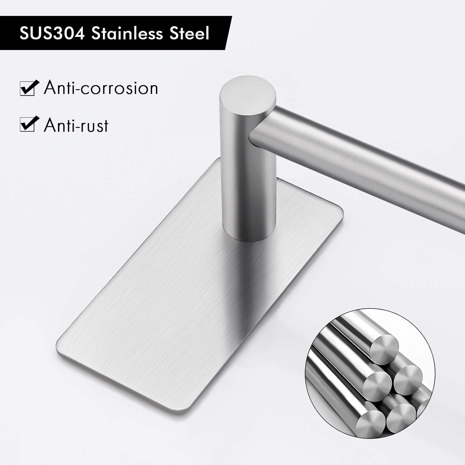 Rust-Resistent Self-Adhesive Towel Bar