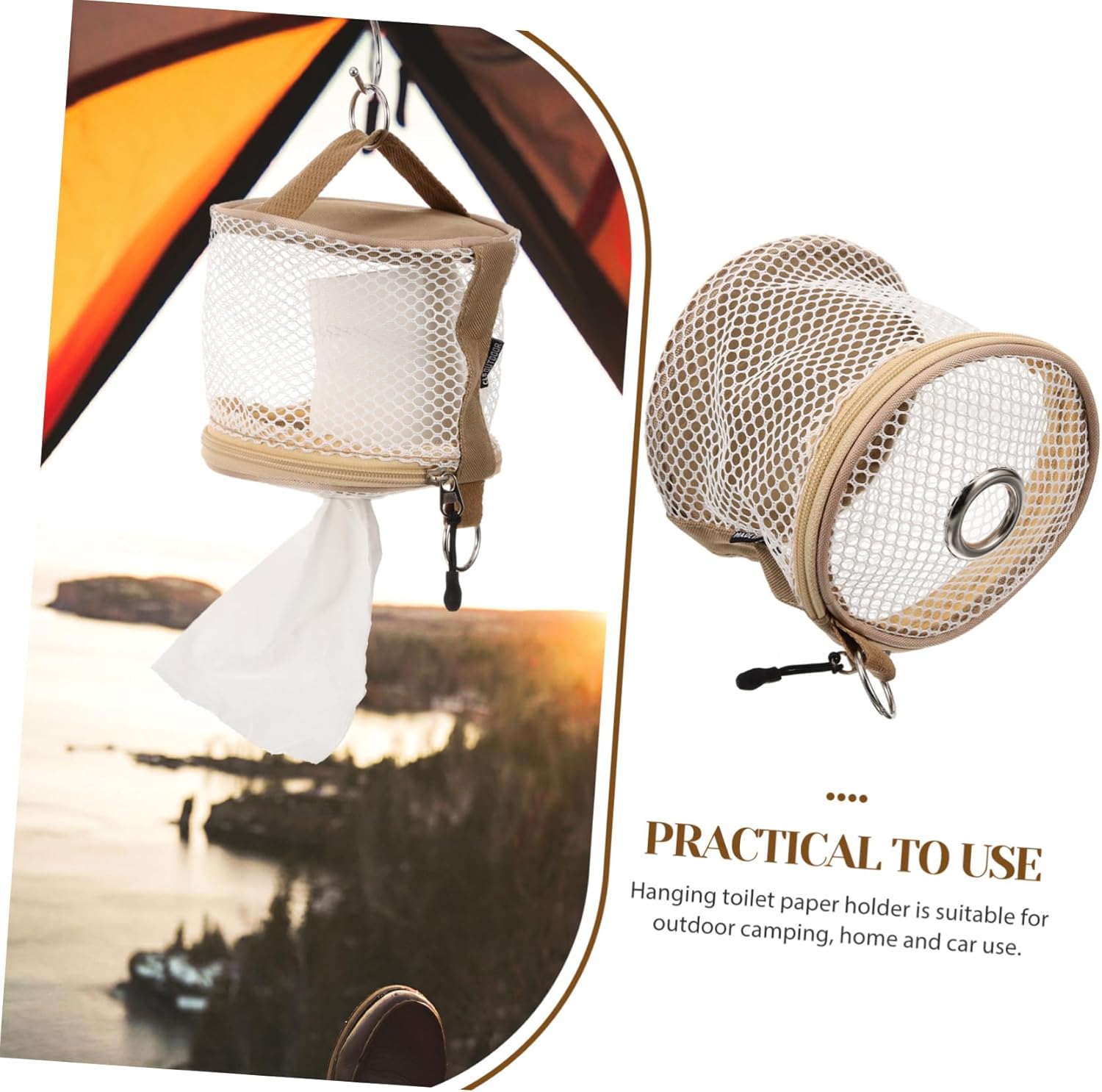 WESIEVYA Portable Tissue Storage Bag for Travel Camping Car