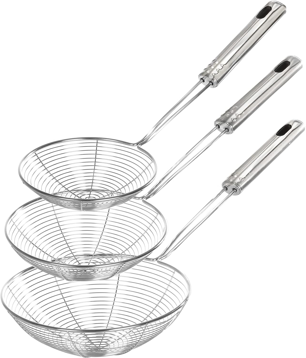 Fancymay 3-Piece Stainless Steel Spider Strainer Set