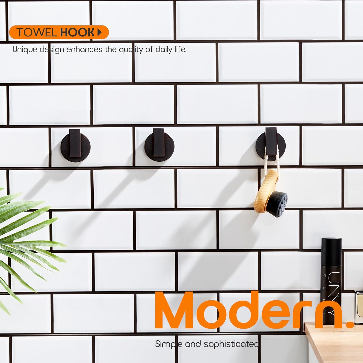 AONEON 3 Pack Oil Rubbed Bronze Towel Hooks