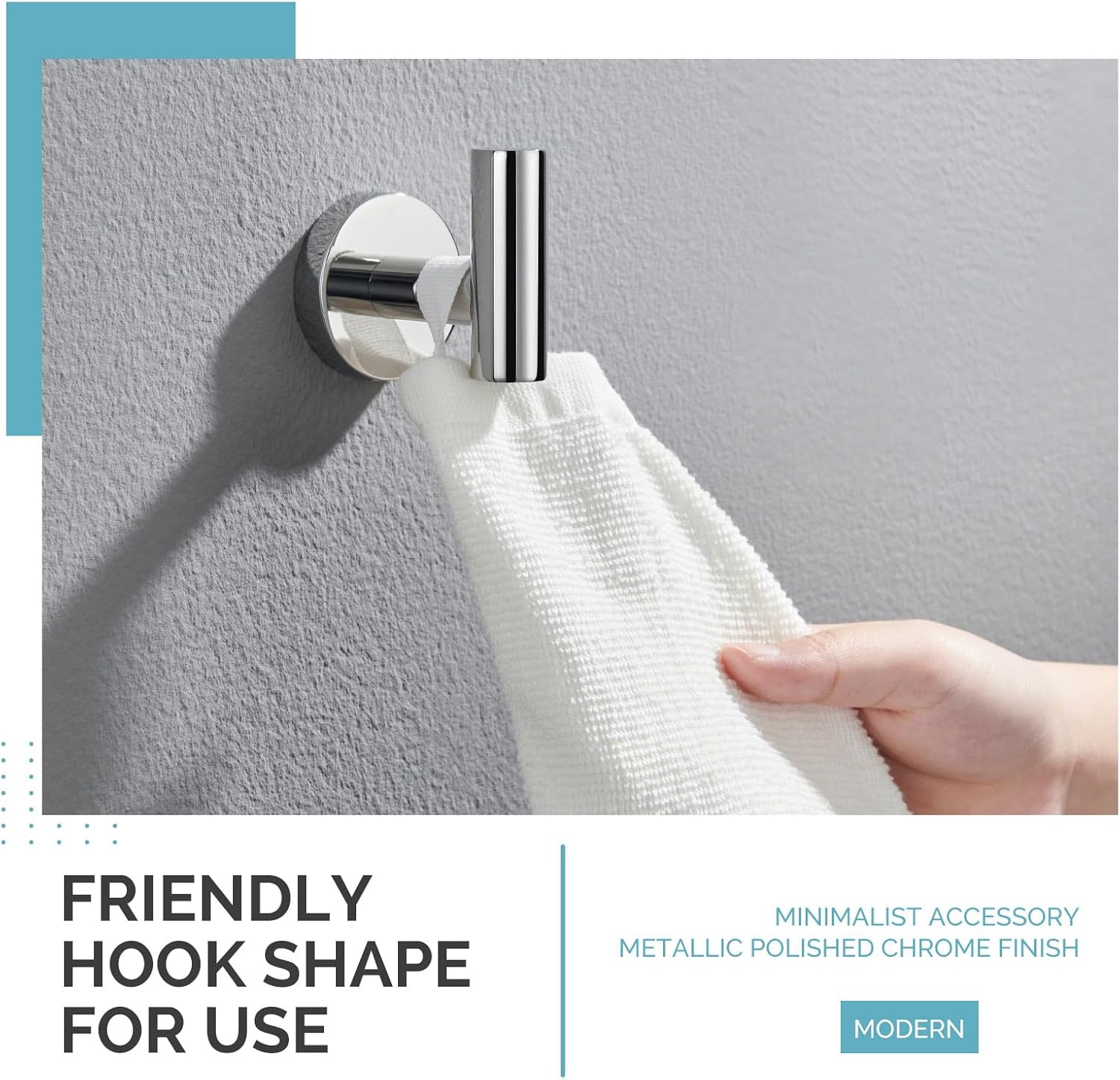 Angle Simple Bathroom Towel Hook Chrome