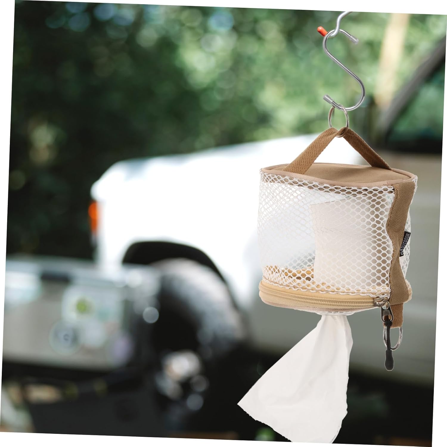 Mobestech Portable Toilet Paper Holder Bag for Camping and Car Use