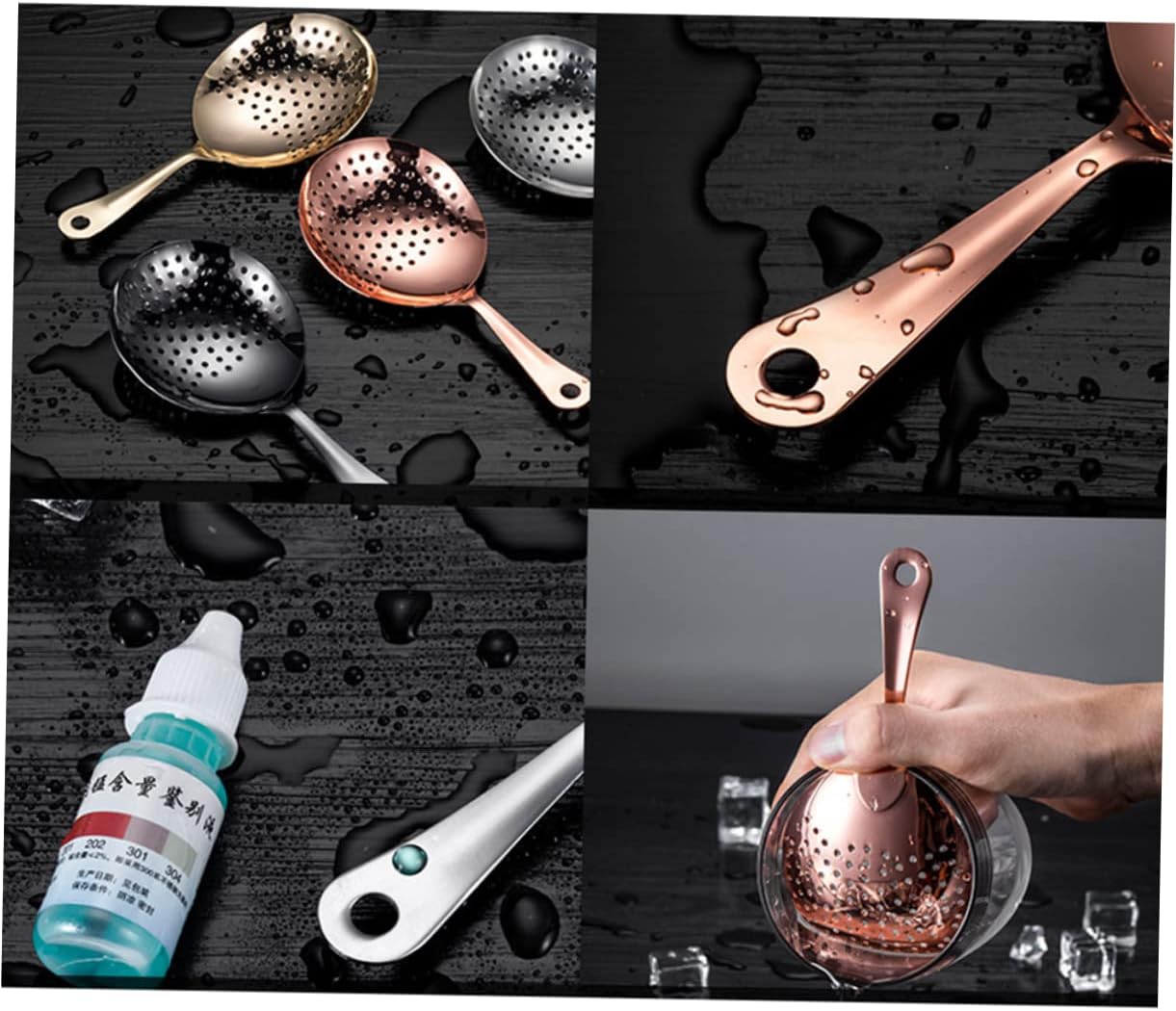 SHOWERORO Stainless Steel Cocktail Strainer with Slots 1