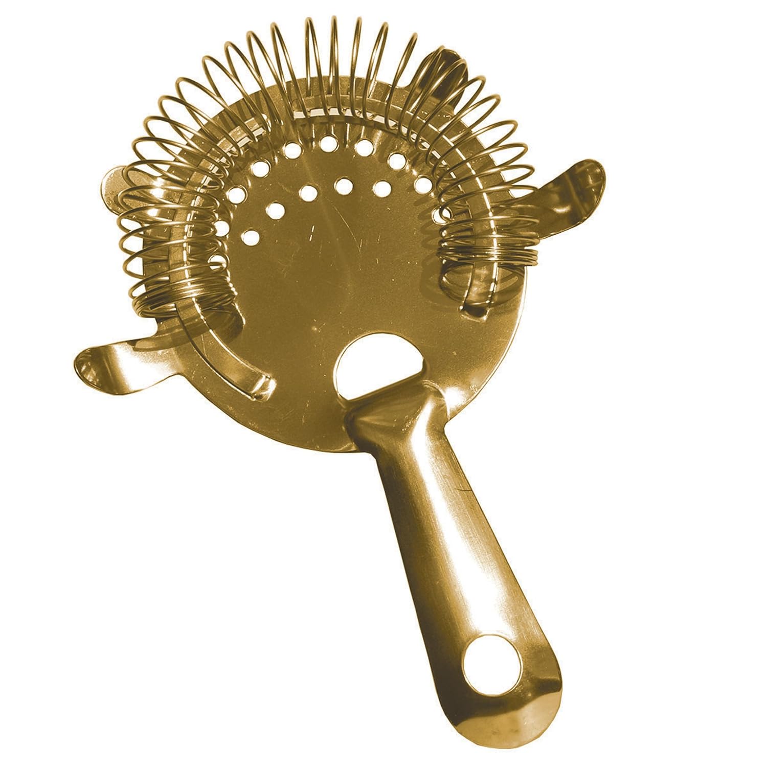 Spill-Stop 1014-2 Cocktail Strainer 6 Inch 4 Prong PVD Gold