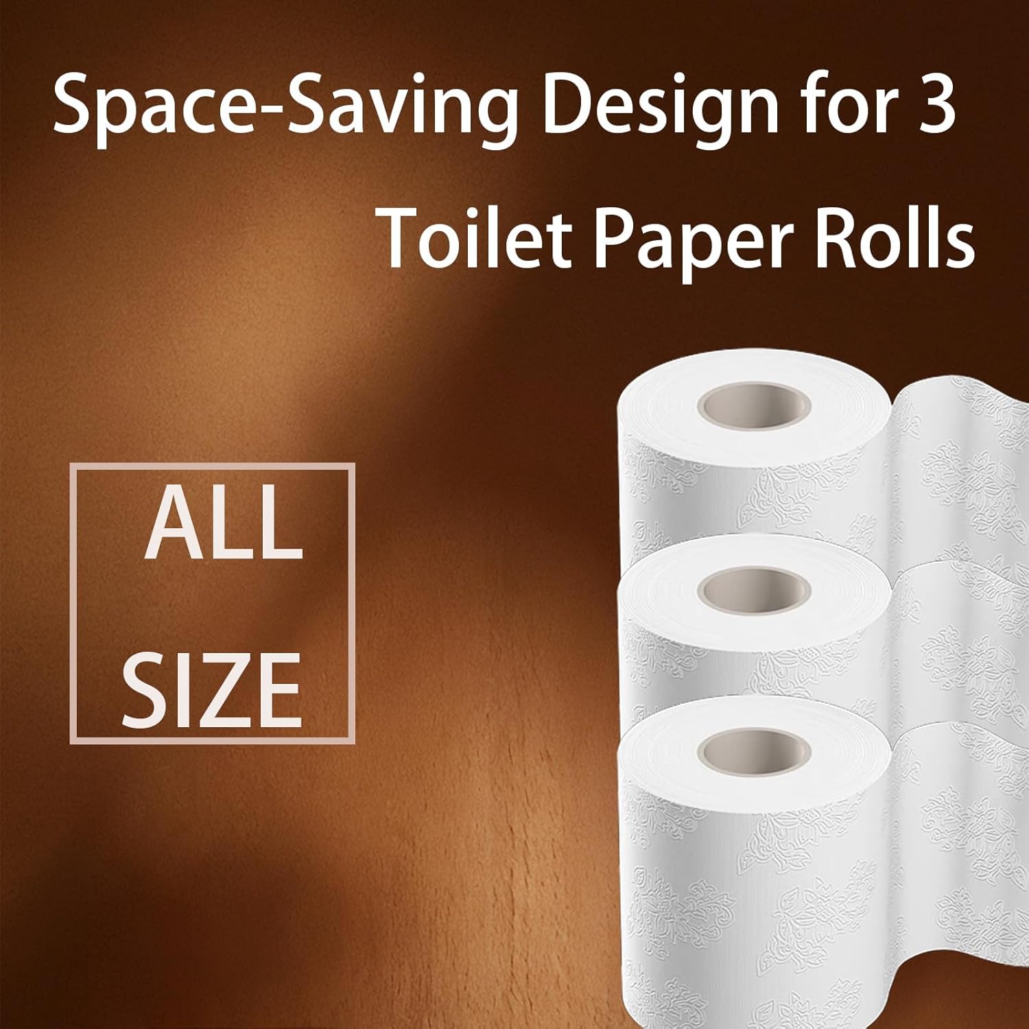Luxury Little Toilet Paper Holder 3 Rolls Black Jute