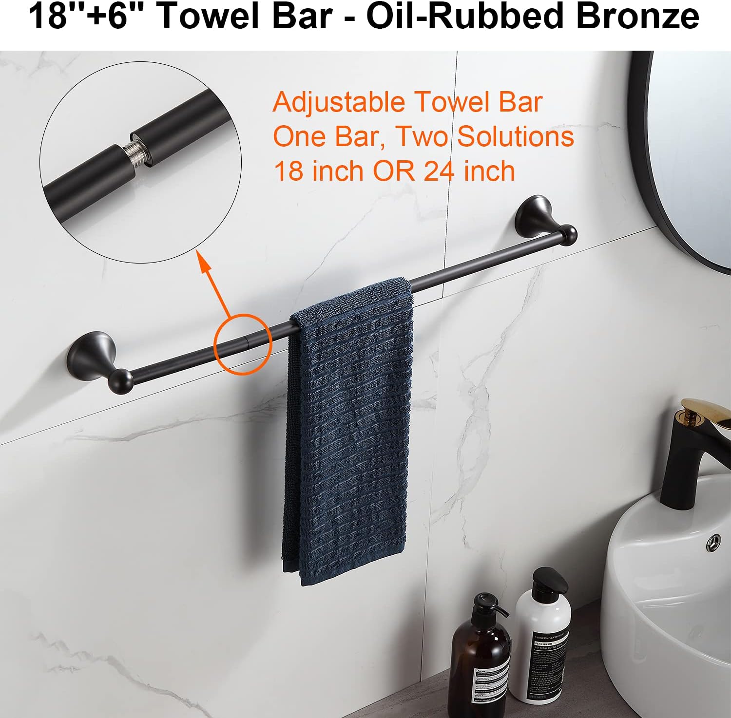 BGL 8-Piece Adjustable Towel Bar Set