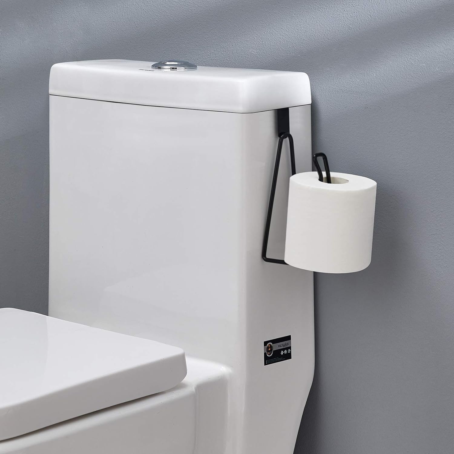 YININE Metal Toilet Paper Holder Stand - Black