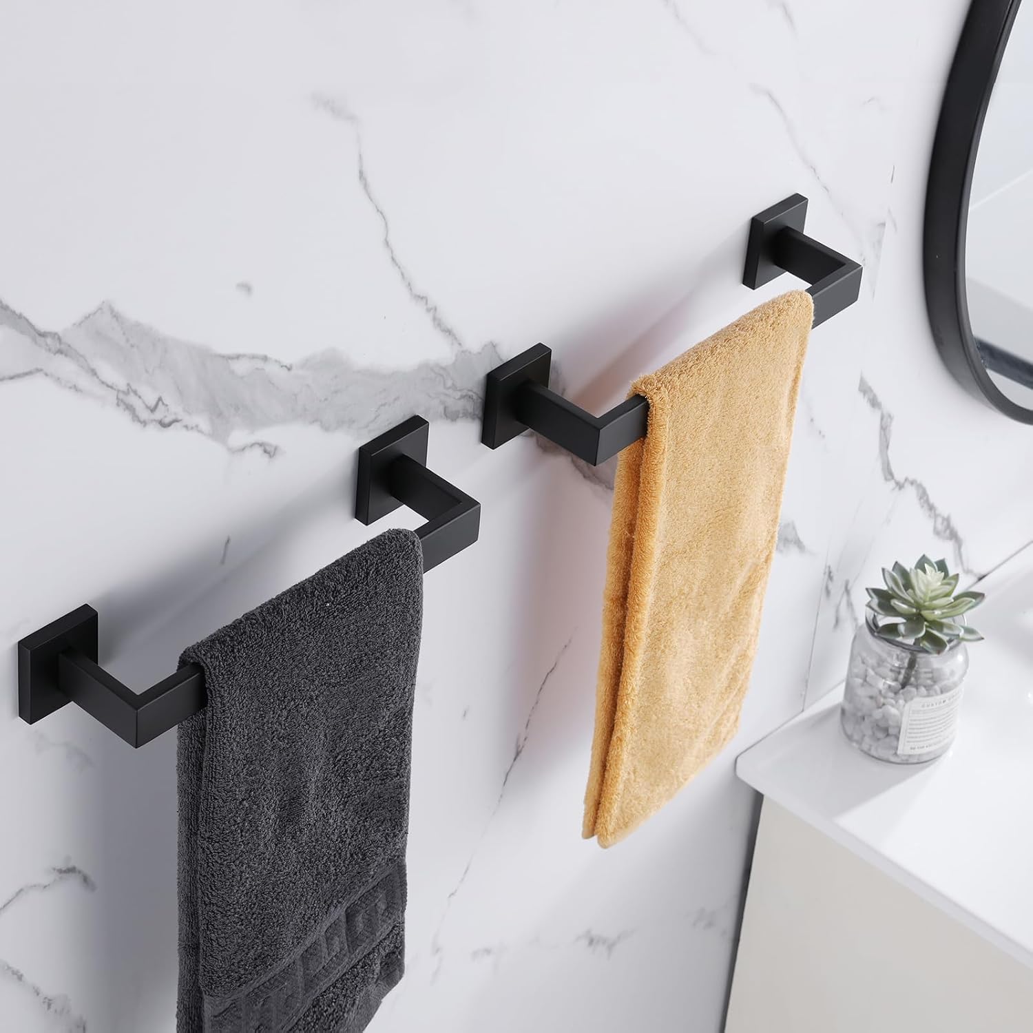 12-Inch Matte Black Stainless Steel Towel Bar
