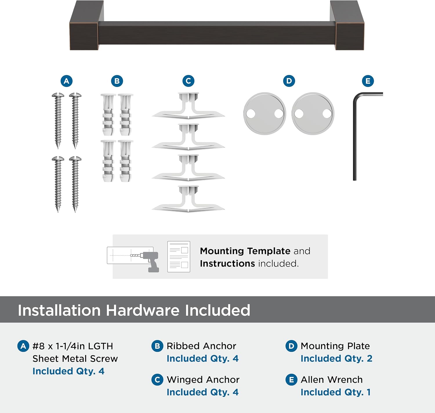 Amerock Monument Oil-Rubbed Bronze 8 Inch Towel Bar