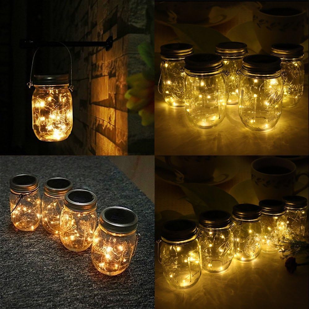 CHBKT 4-Pack Solar Mason Jar Lights with Handle