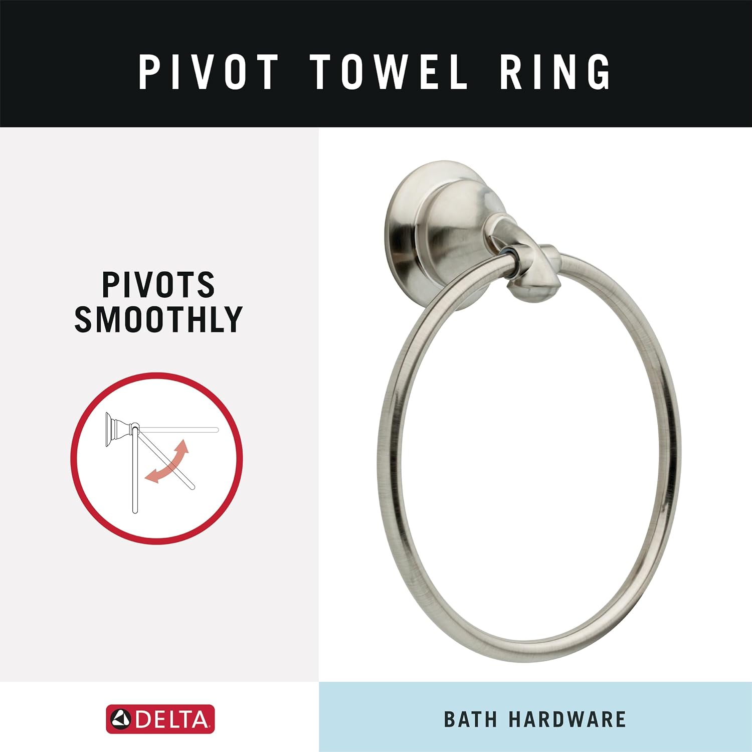 Delta Faucet 79446-SS Linden Towel Ring 1