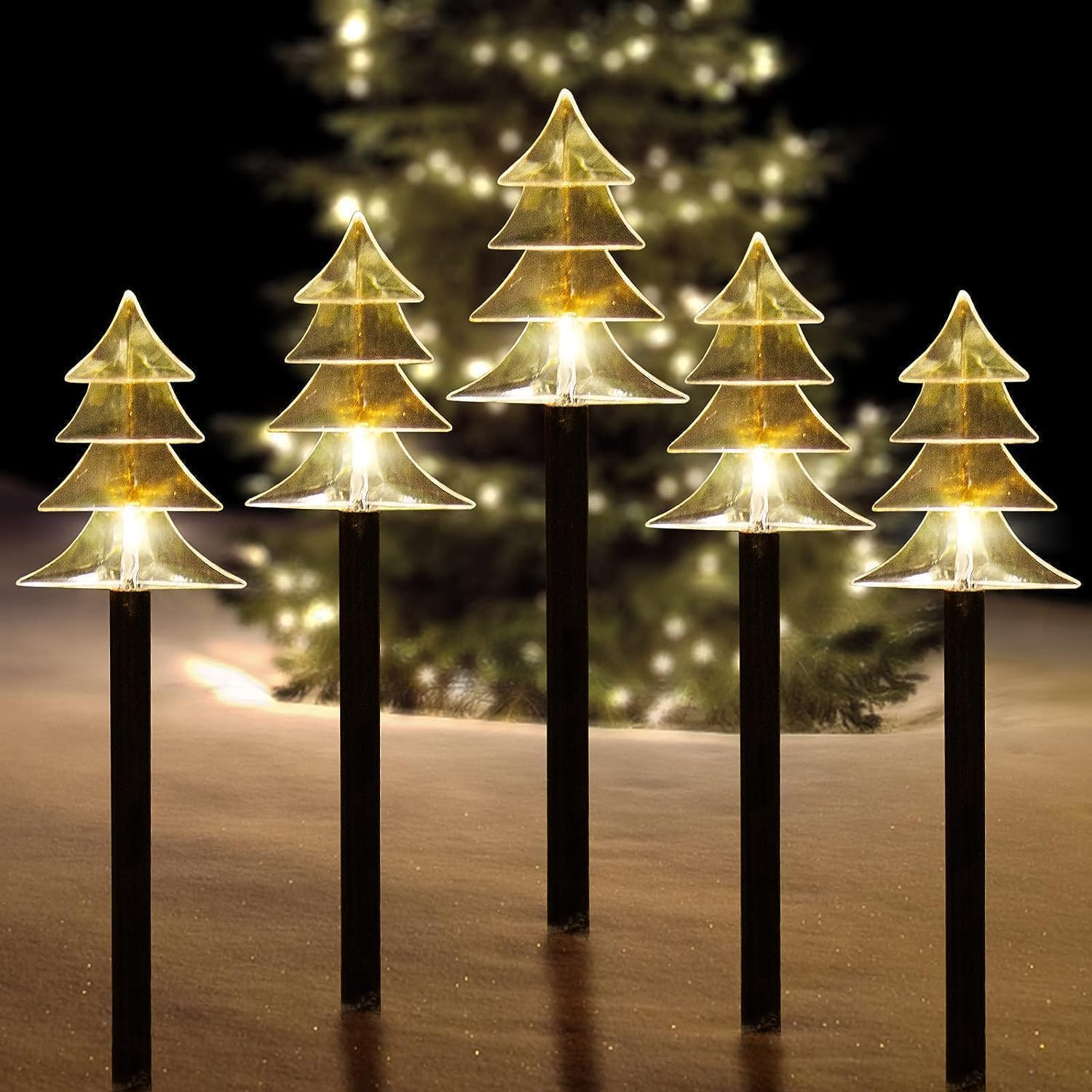 ILLUMINEW Solar Pathway Christmas Lights Set of 5