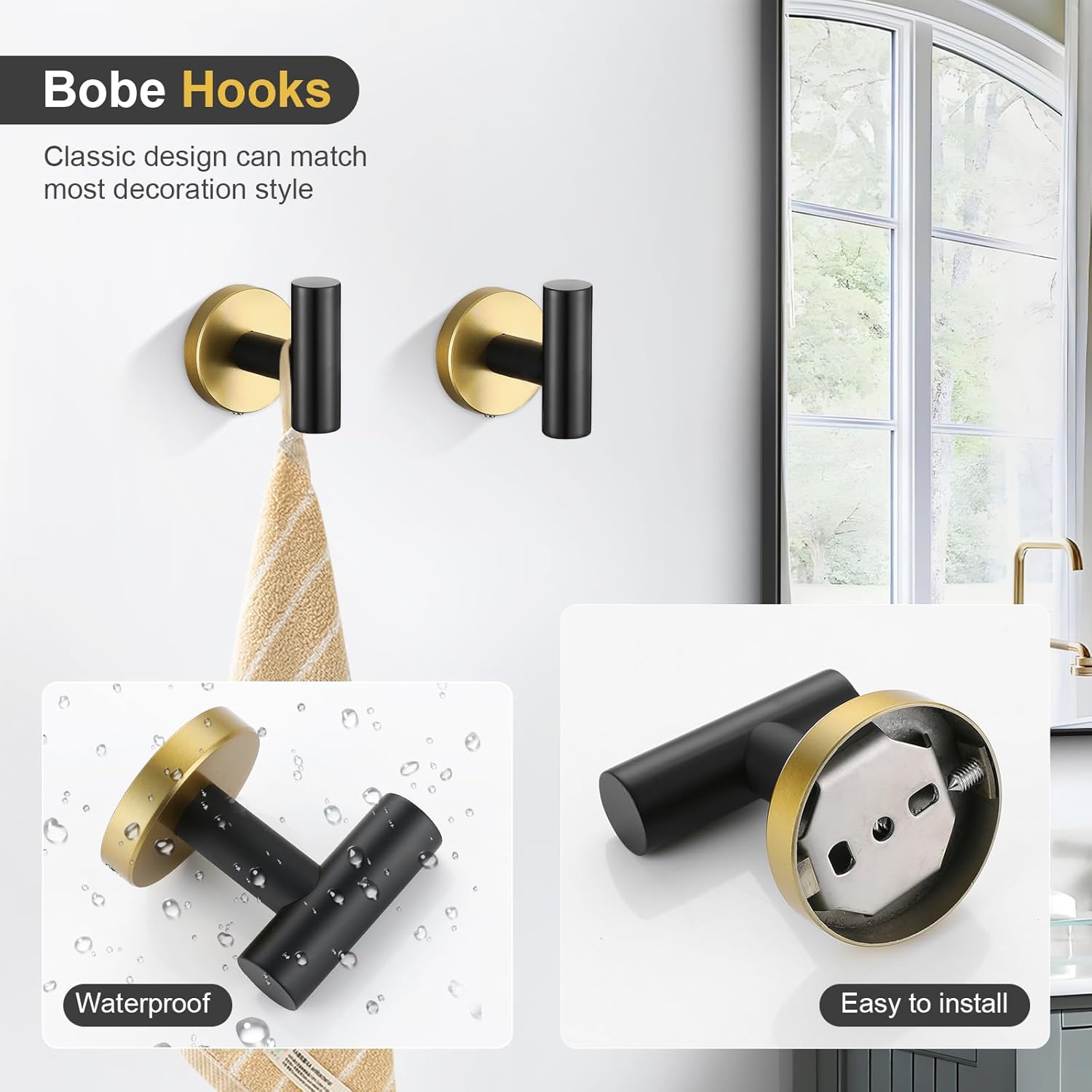 TQKAG 8-Piece Stainless Steel Towel Bar Set