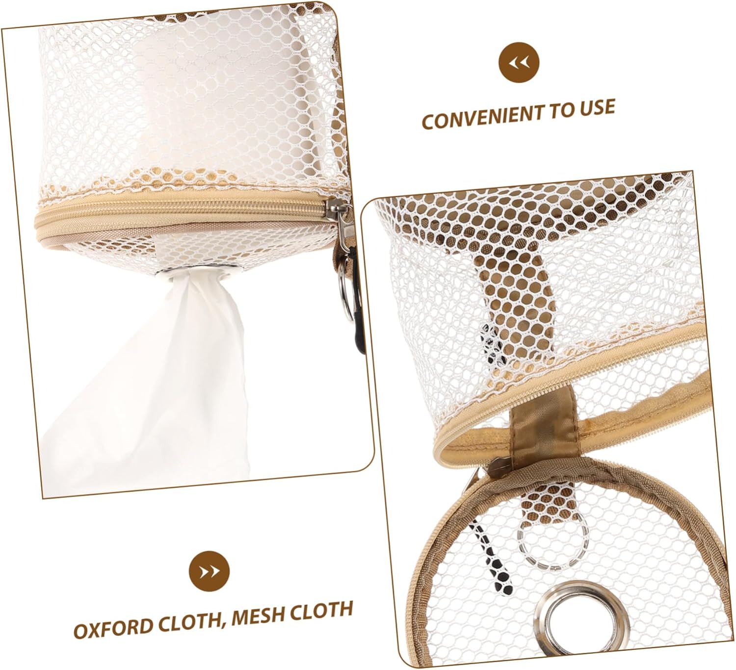 WESIEVYA Portable Tissue Storage Bag for Travel Camping Car