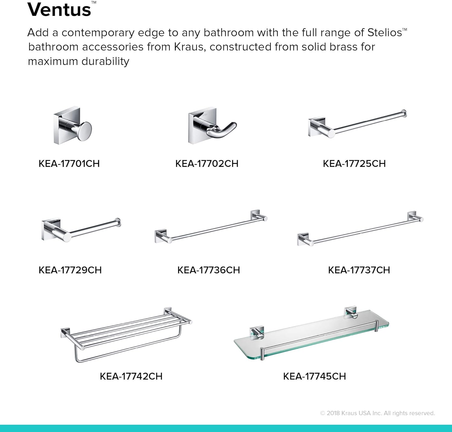 Kraus Ventus Robe Hook Chrome Finish KEA-17701CH