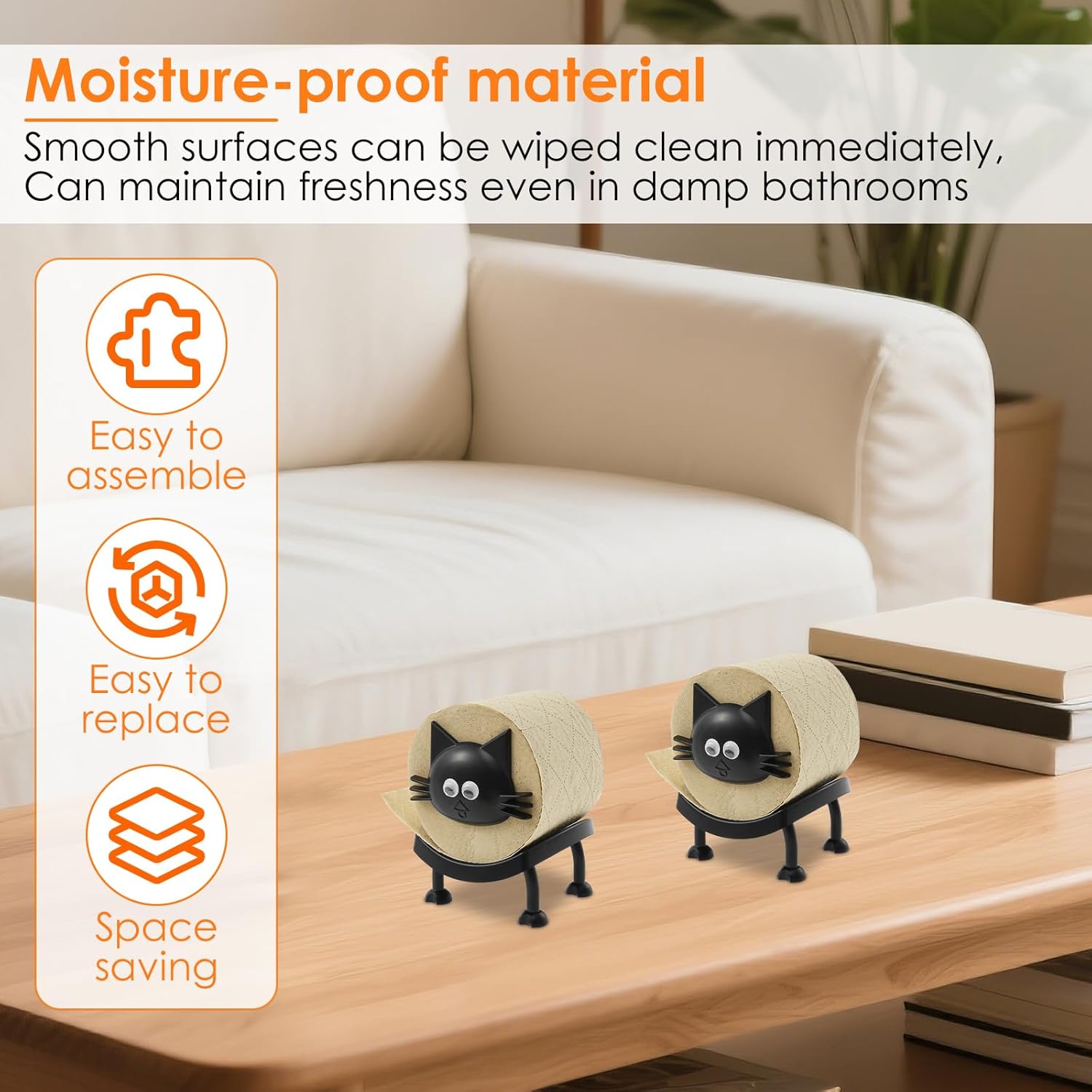 3 Pcs Cat Toilet Paper Holder Unique Design Easy to Assemble