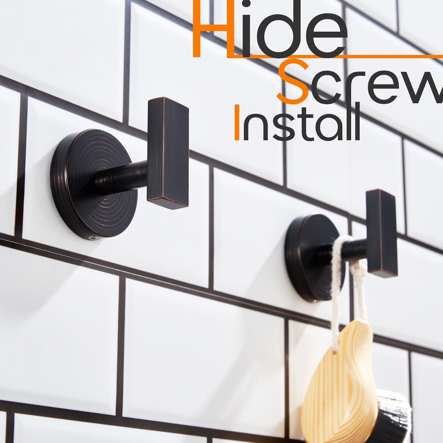 AONEON 3 Pack Oil Rubbed Bronze Towel Hooks