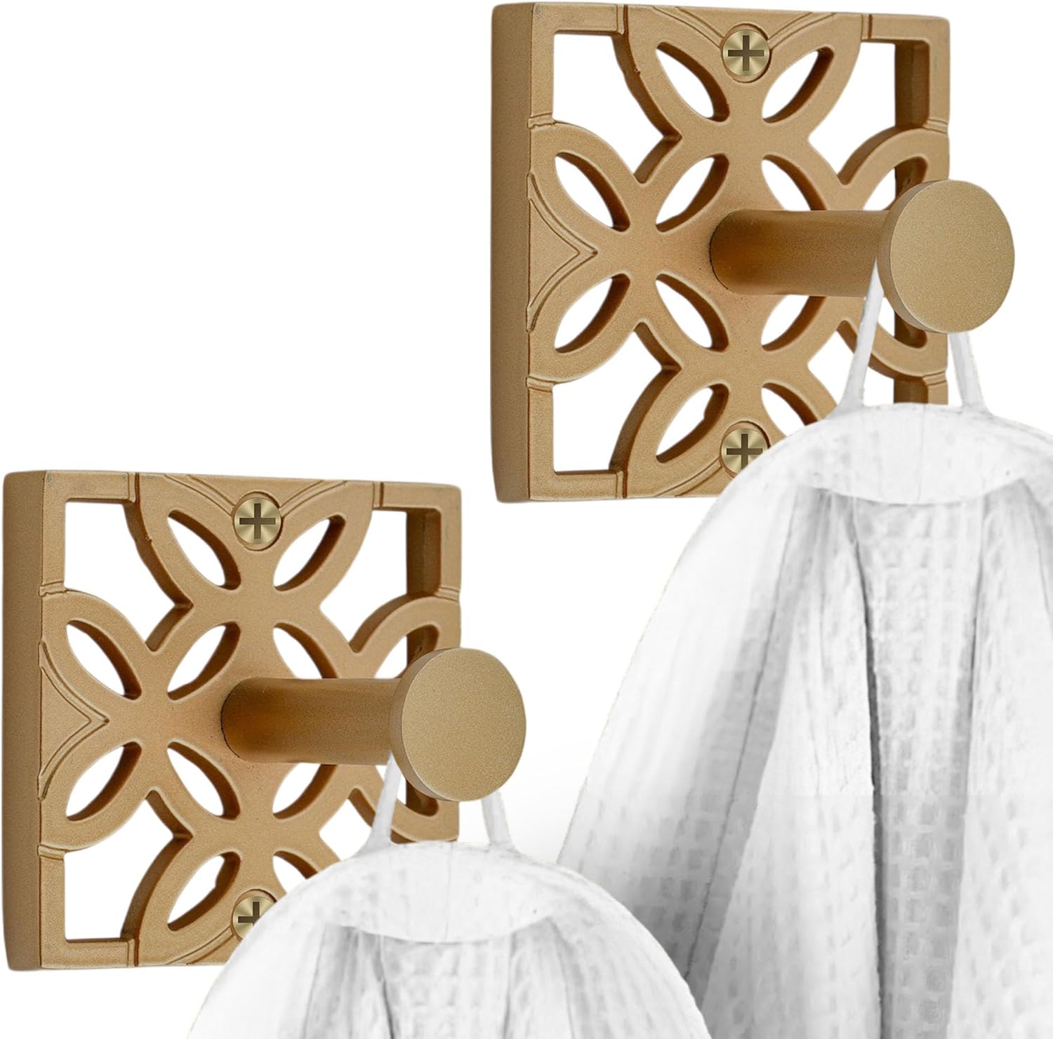 Autumn Alley 2 Pack Gold Hooks for Bathroom