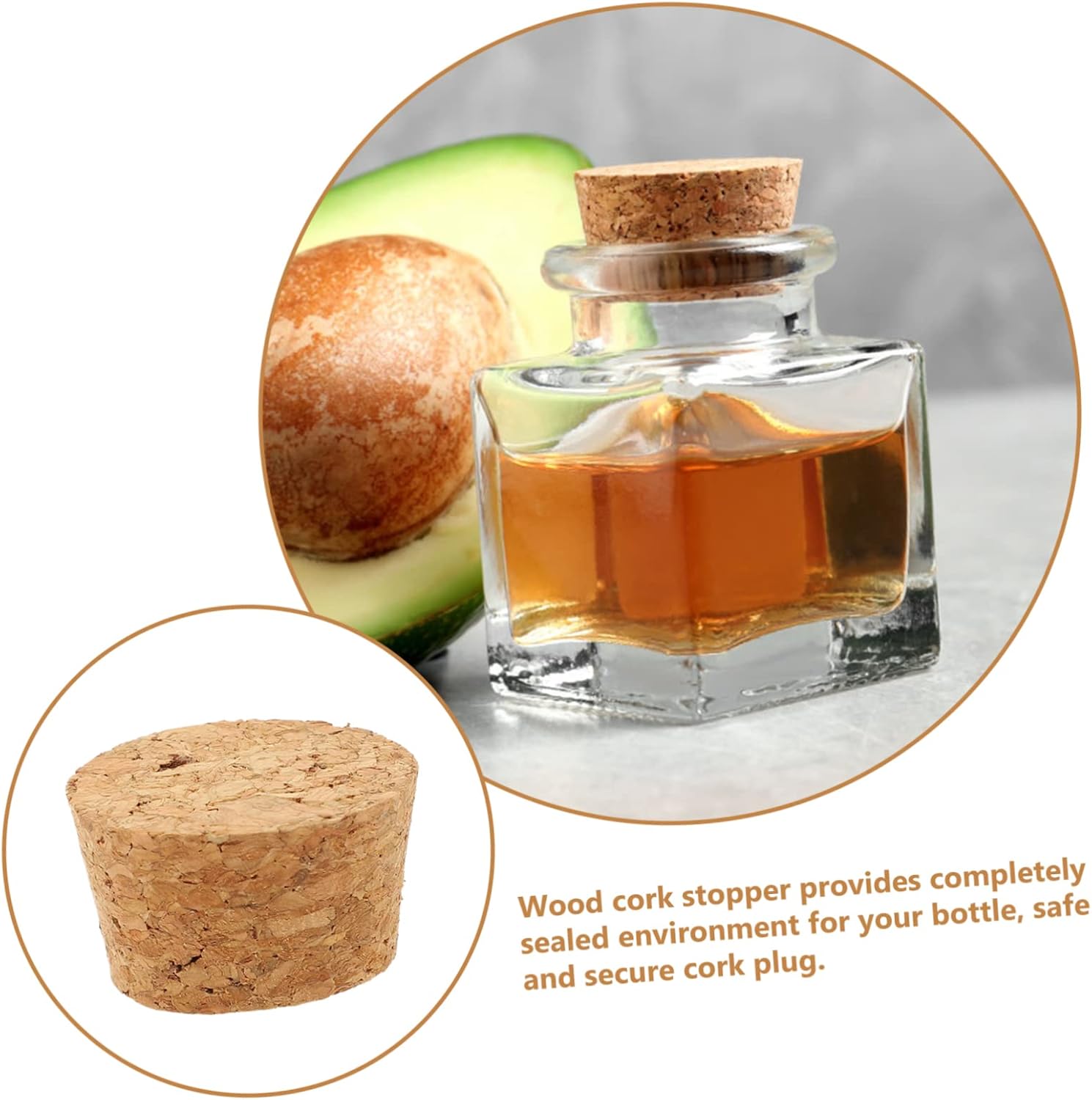 DECHOUS Wooden Wine Stoppers with Cork Plugs 60 Pcs Set