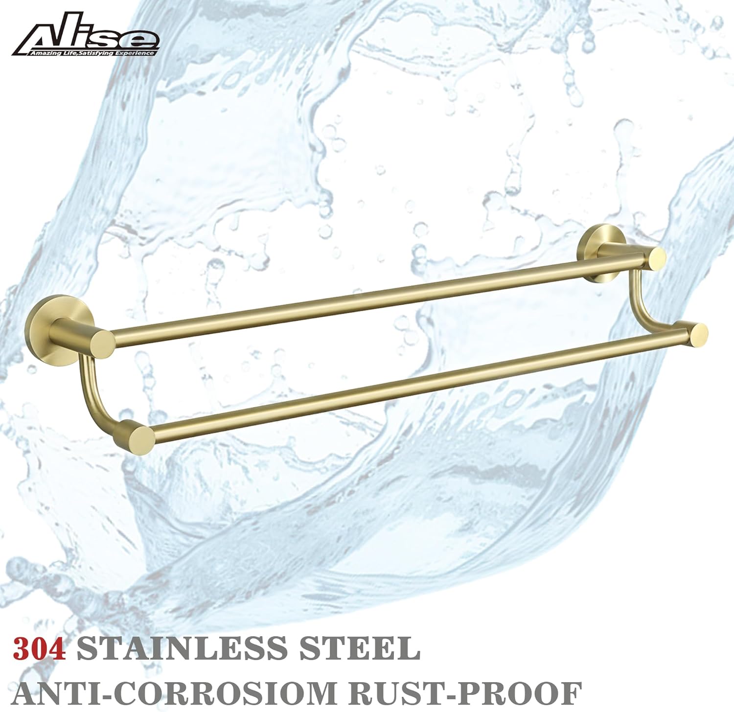 Alise 24 Inch Brushed Gold Towel Bar