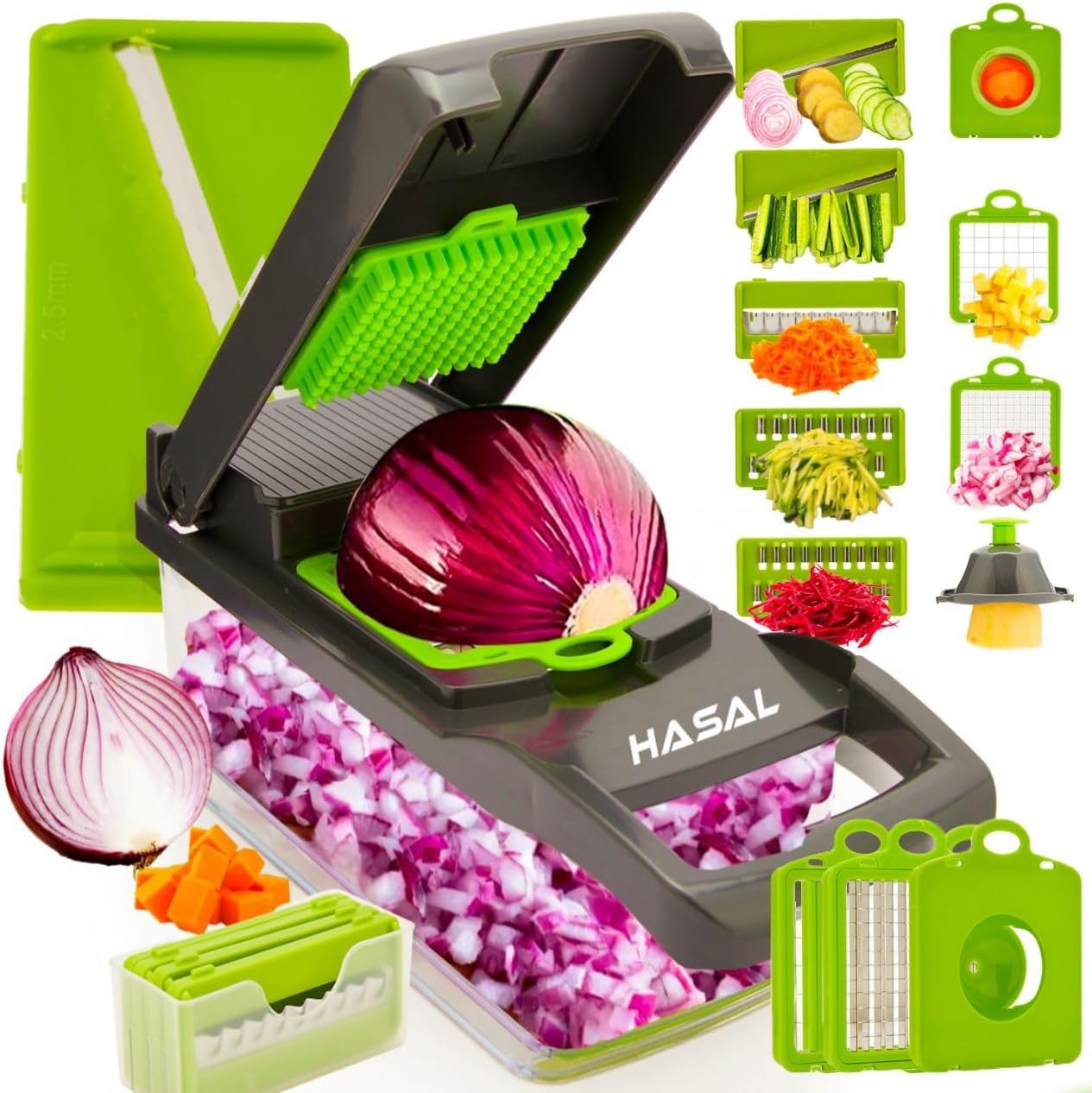 Hasal 16 in 1 Veggie Chopper with Container and Extra Peeler